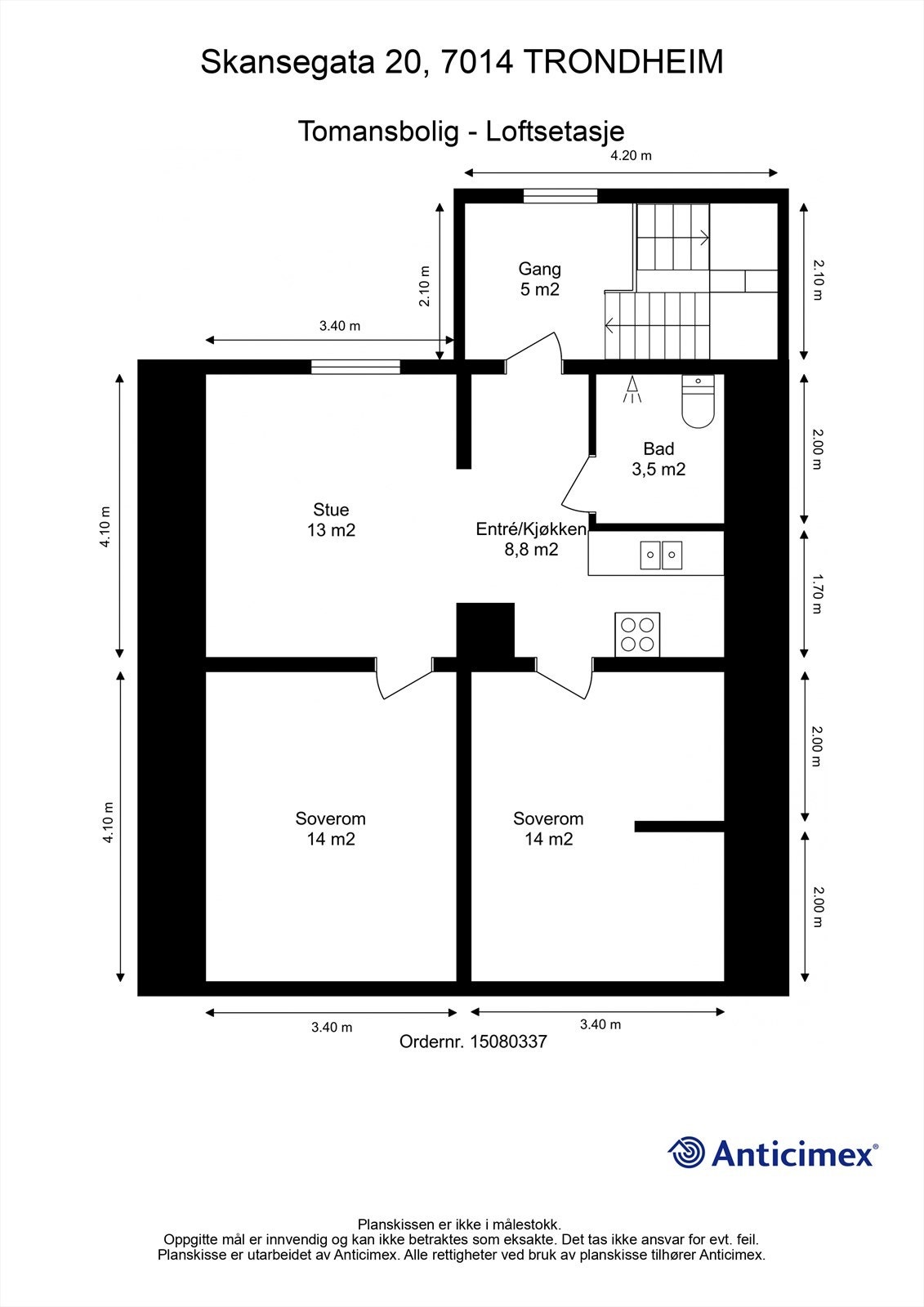 Planskisse loftsetasje. Galleribilde
