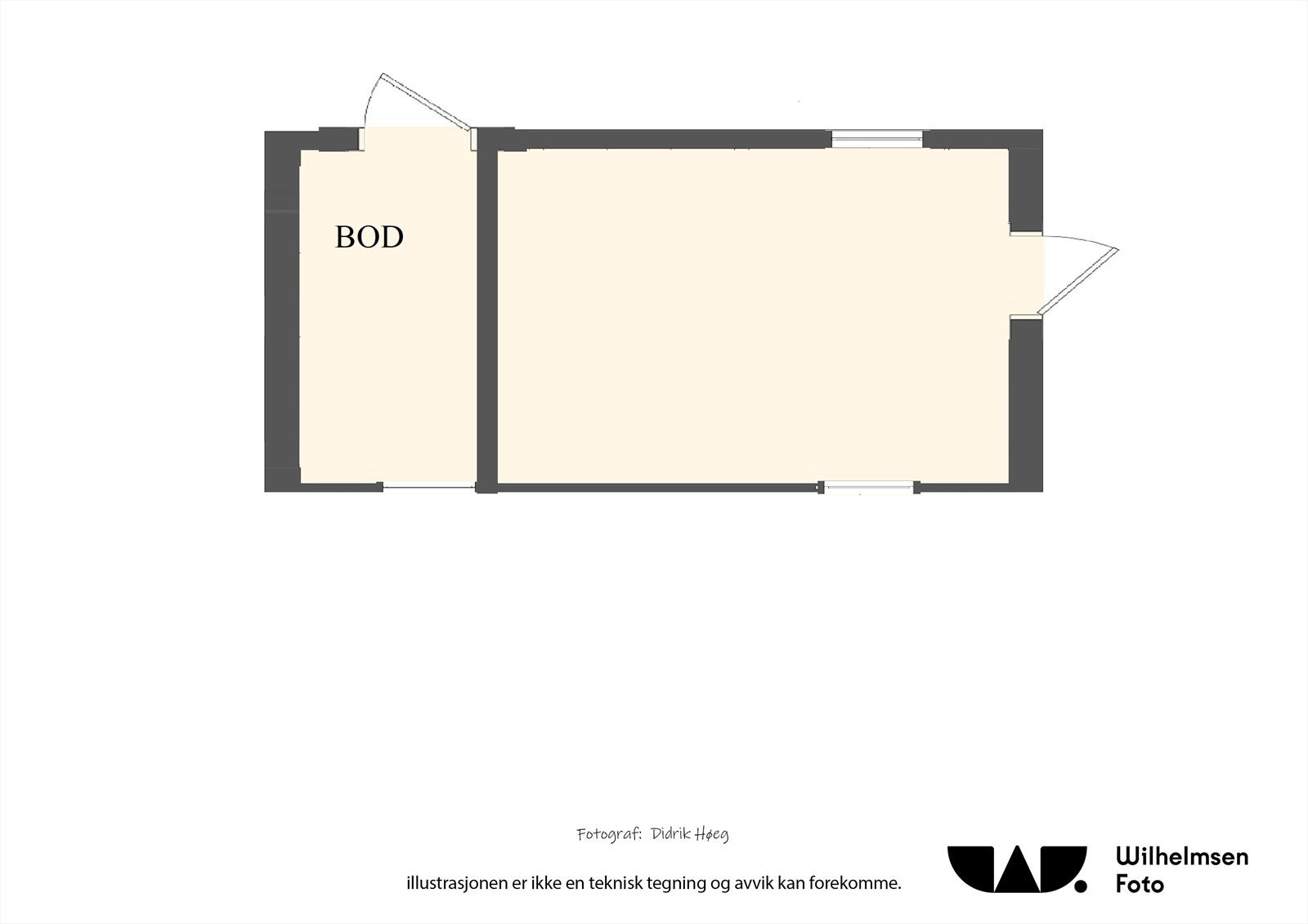 I tillegg til hovedhytten er det et separat anneks med bod og et innredet rom. Galleribilde
