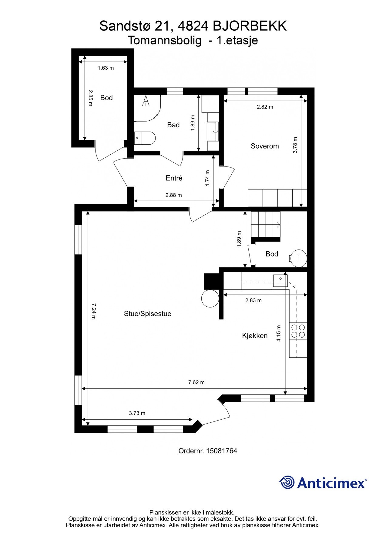Plantegning hovedetasje Galleribilde