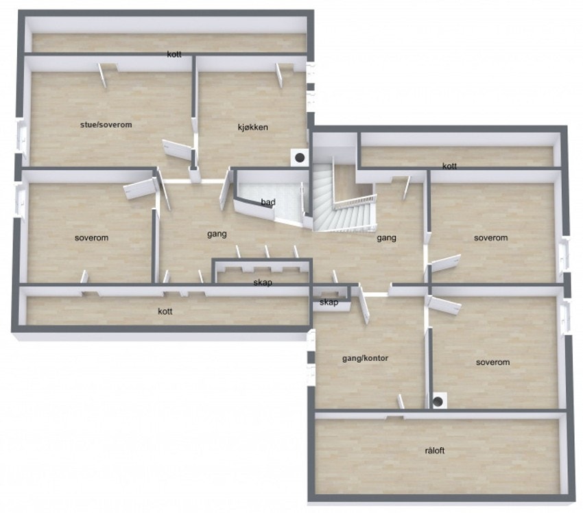 Plantegning 2. etasje Galleribilde