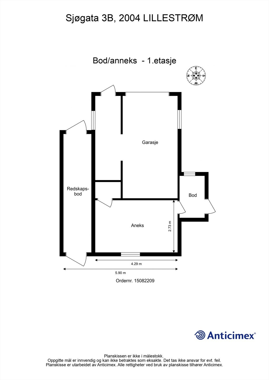 Plantegning - Garasje med bod/anneks Galleribilde
