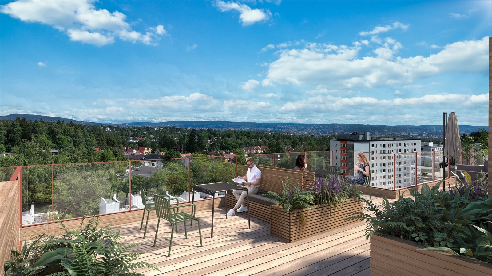 Felles takterrasse. Galleribilde