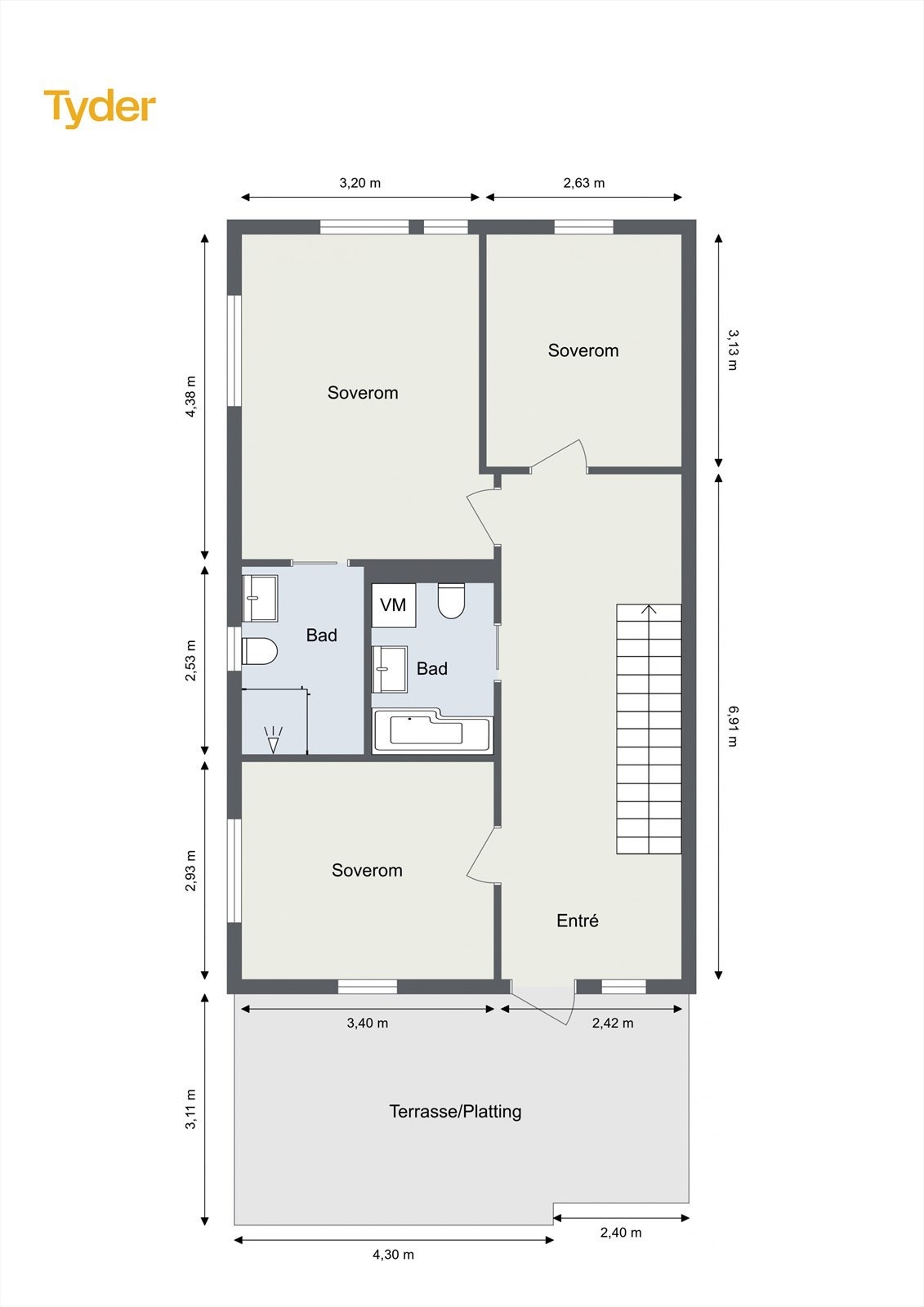 Planskisse 1. etasje. Galleribilde