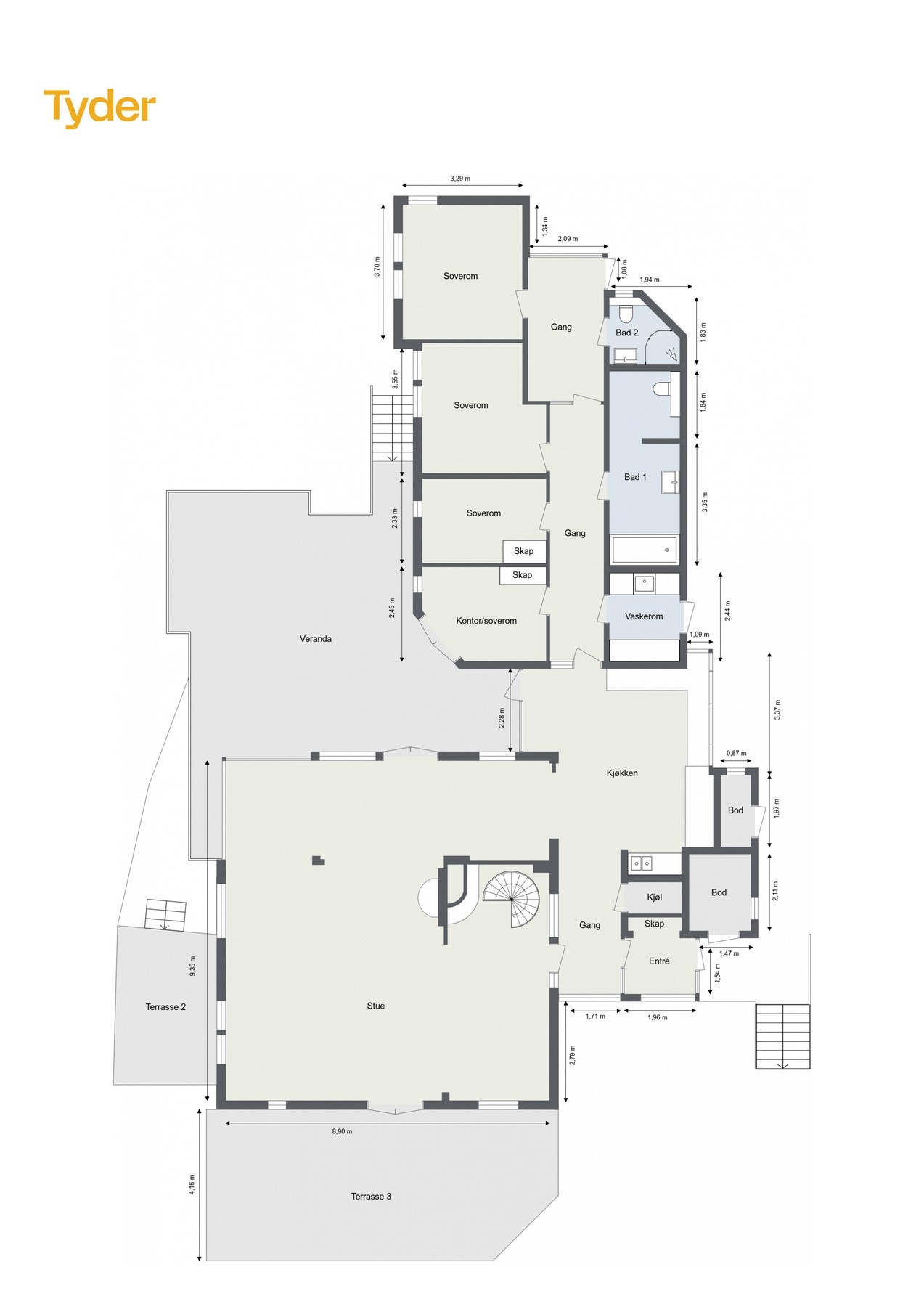Plantegning 1.etasje bolig. Galleribilde