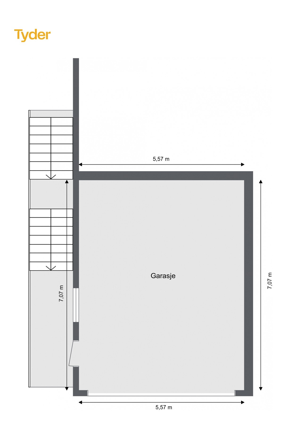 Plantegning 1.etasje garasje. Galleribilde