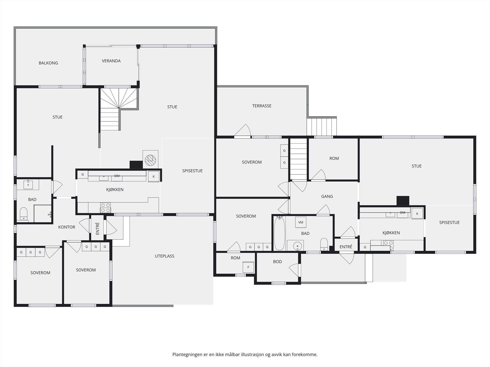 Plantegning 1. etasje/hovedplan. Galleribilde