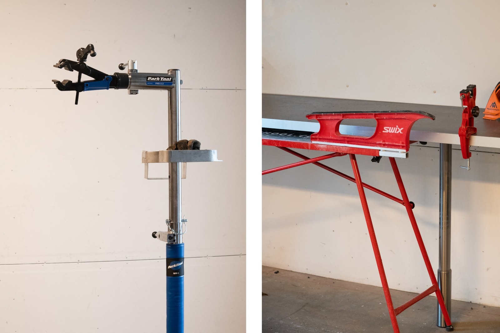 Fellesrom for å kunne vedlikeholde både ski og sykler. Galleribilde