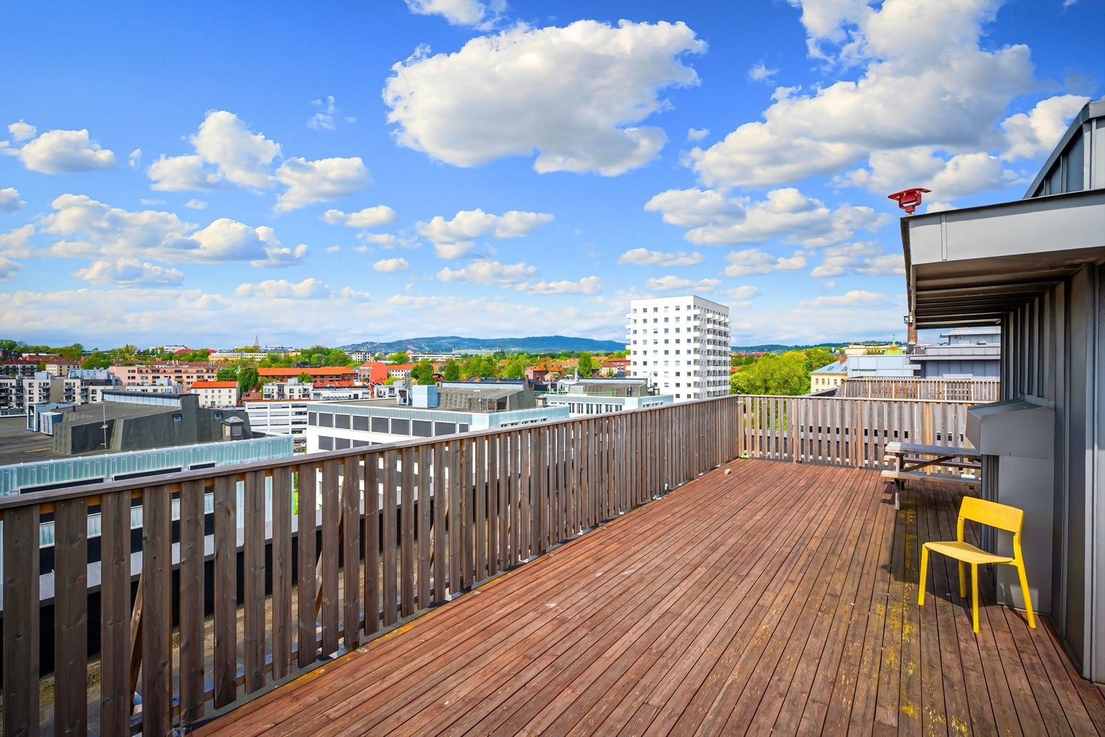 Felles takterrasse med supre sol- og utsiktsforhold. Galleribilde