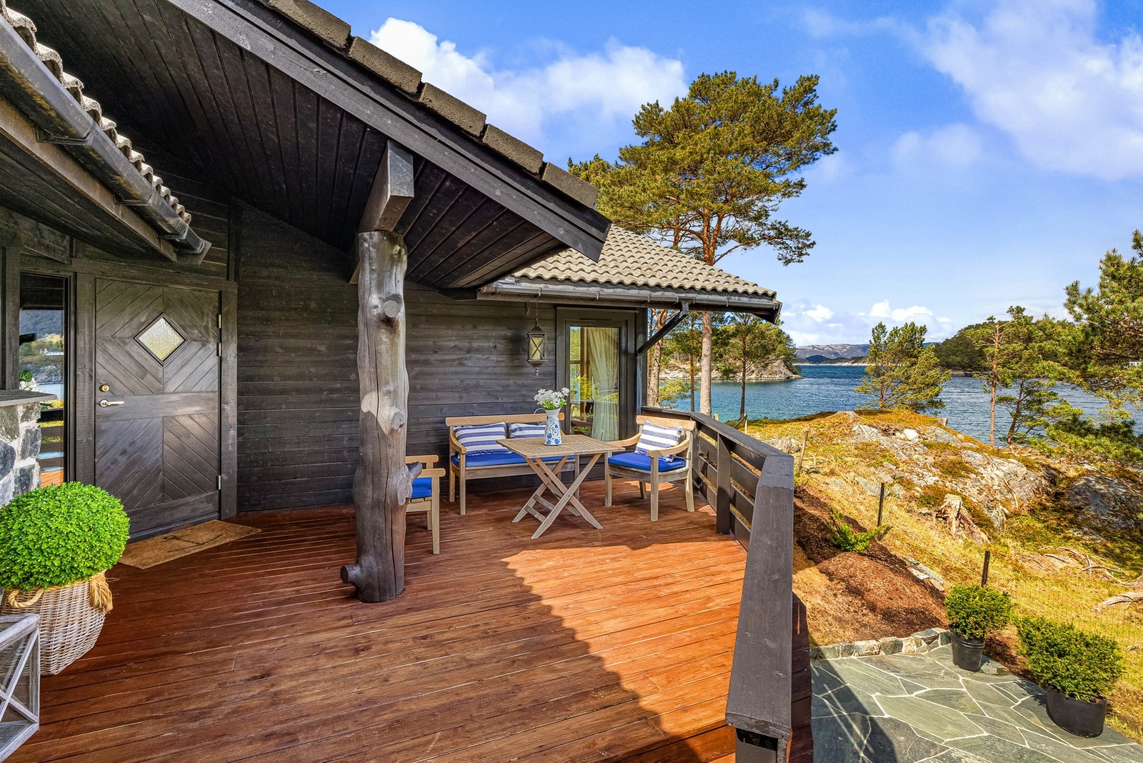 Velkommen på tunet, inngang over, kjeller inngangen under. Galleribilde