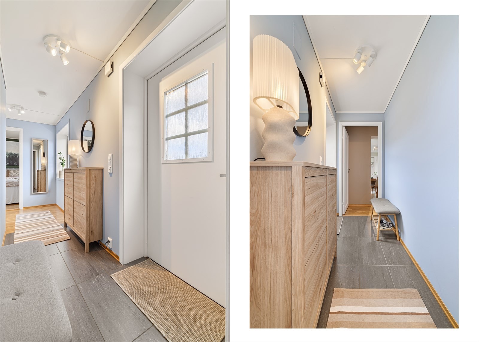 Gangen er romslig med god plass til å henge fra seg yttertøy. Vi ønsker hjertelig velkommen til visning! Galleribilde