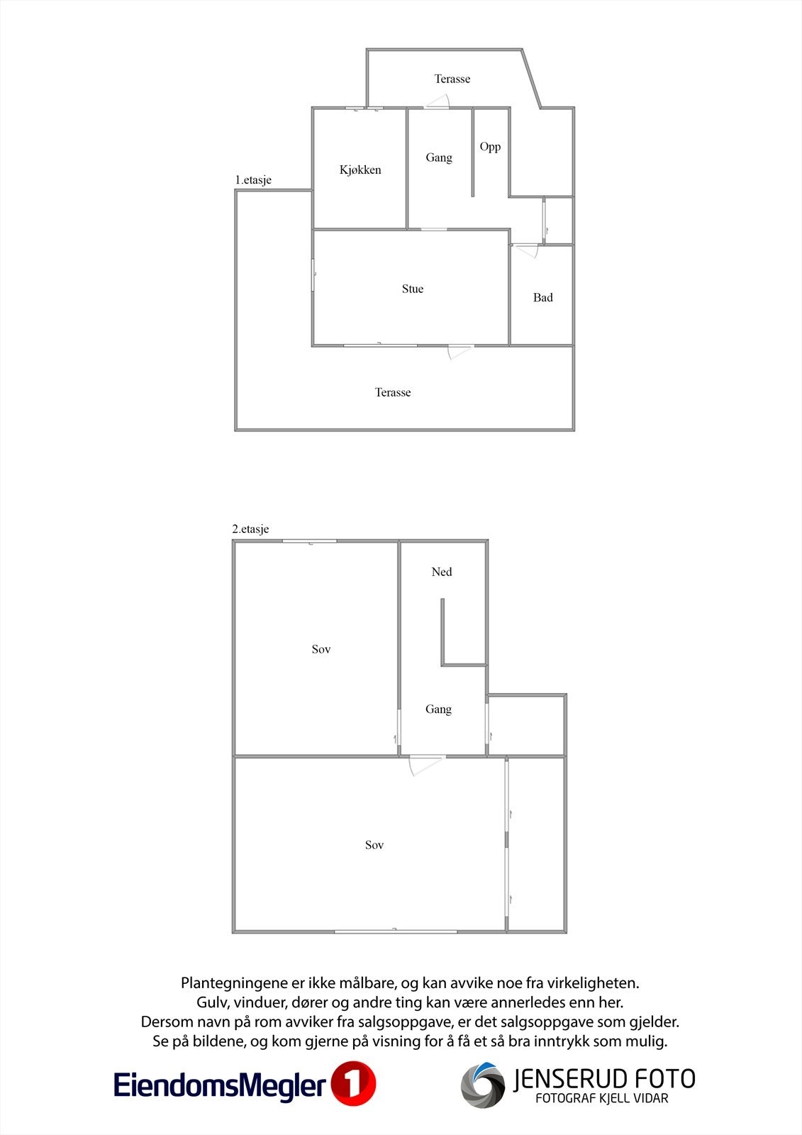 Hytta har en arealeffektiv planløsning over to plan, med sosiale soner i første etasje og to rom på loftet. Galleribilde