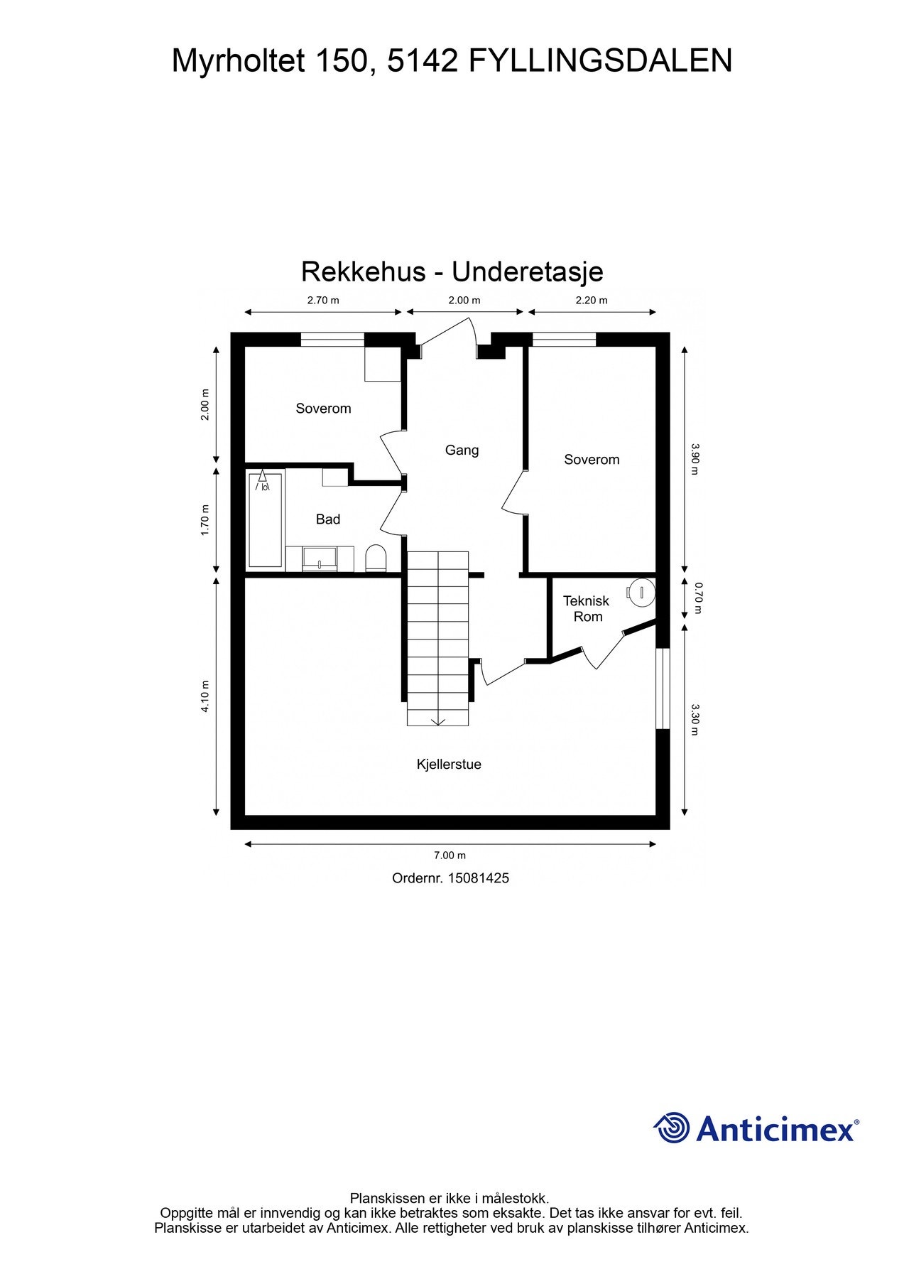 Planskisse underetasje (det tas forbehold om feil/avvik). Galleribilde