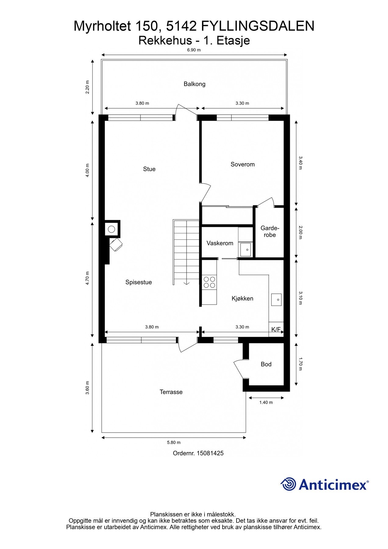 Planskisse 1. etasje (det tas forbehold om feil/avvik). Galleribilde