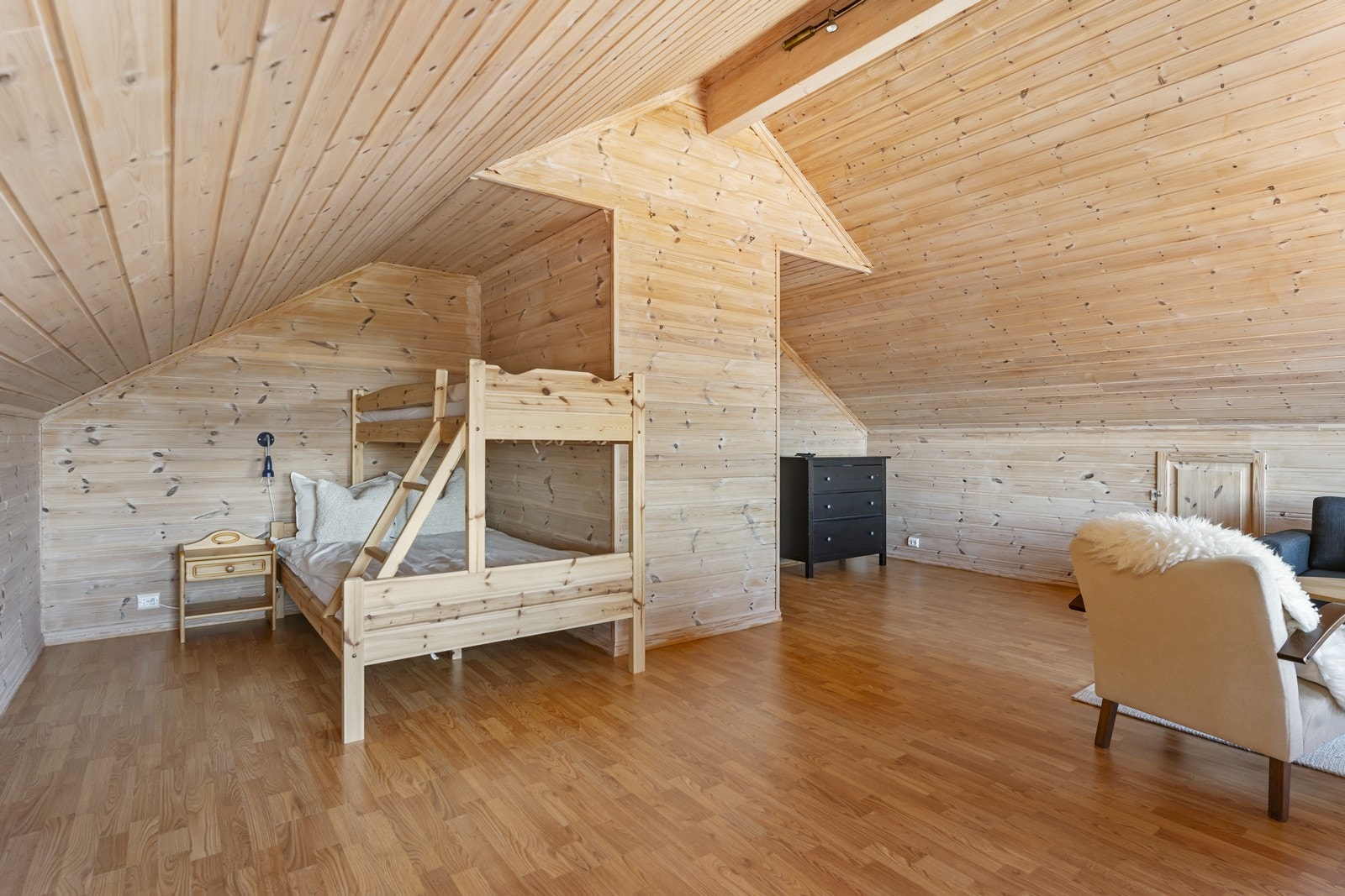Loftstue har også overnattingsplass. Galleribilde