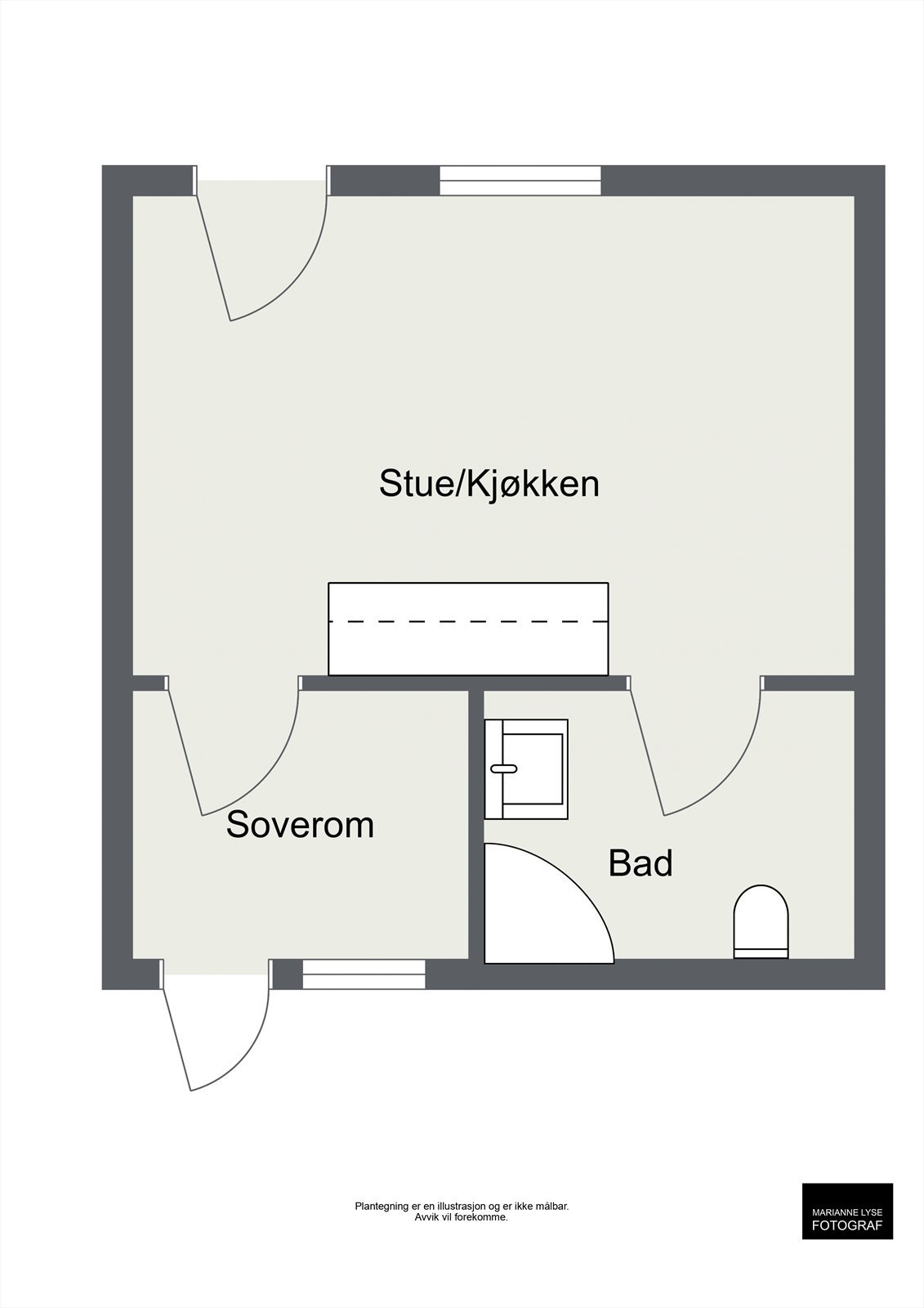 Plantegning kjeller tomannsbolig. Galleribilde