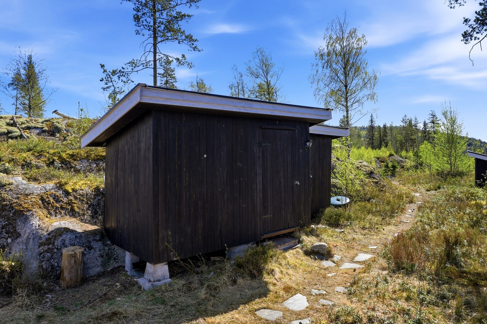 Uthus med bod og utedo, som gir praktiske lagringsmuligheter. Galleribilde