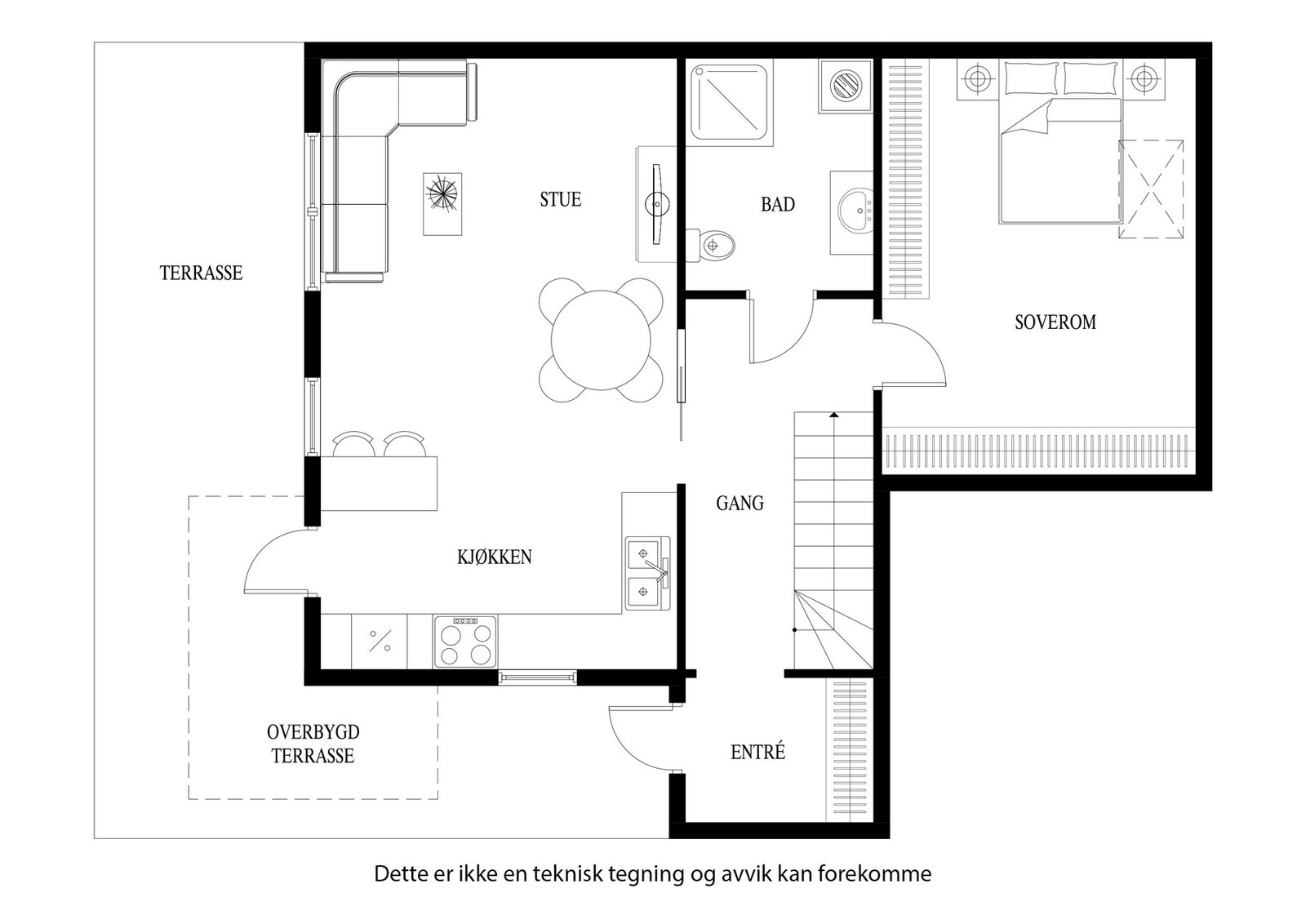 Plantegning 1. etasje (byggets 4. etasje) Galleribilde