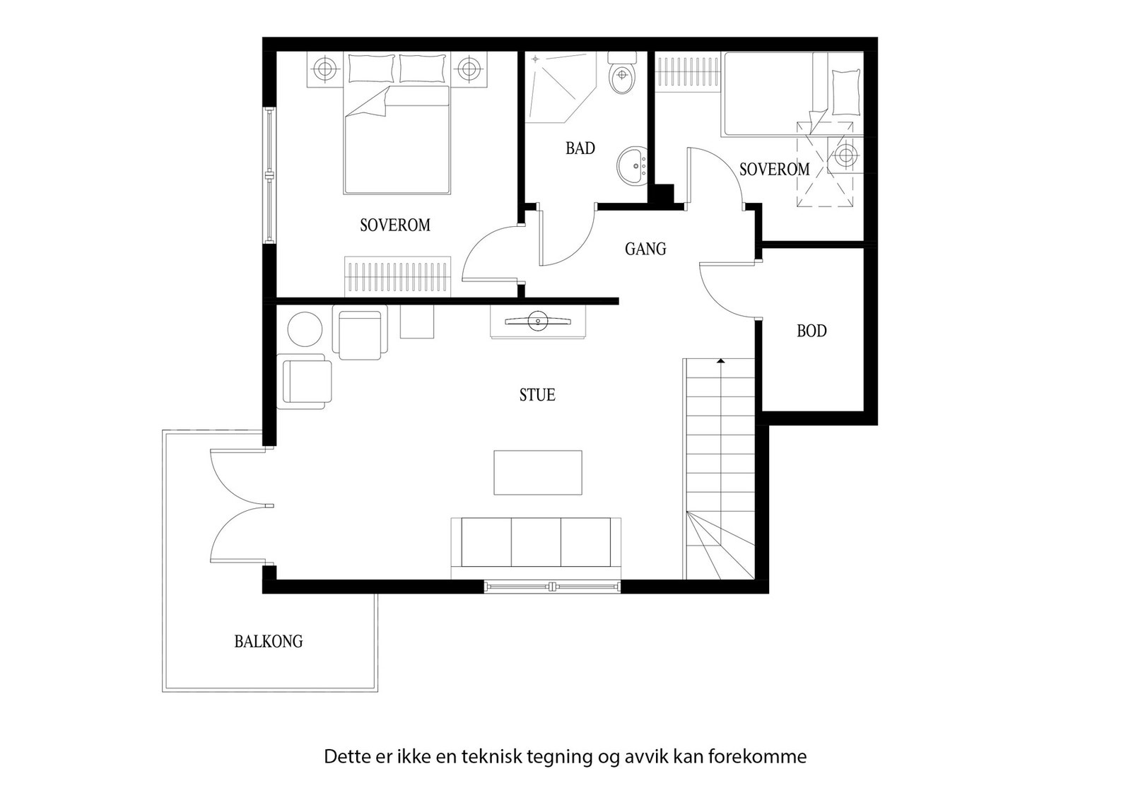 Plantegning 2. etasje (byggets 5. etasje) Galleribilde