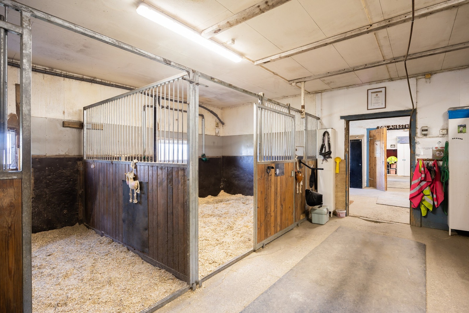 Anlegget er bygget om til en moderne utegangsstall med fokus på naturlig hestehold. Hestene lever i flokk og beveger seg fritt gjennom et såkalt "paddock paradise"-system Galleribilde