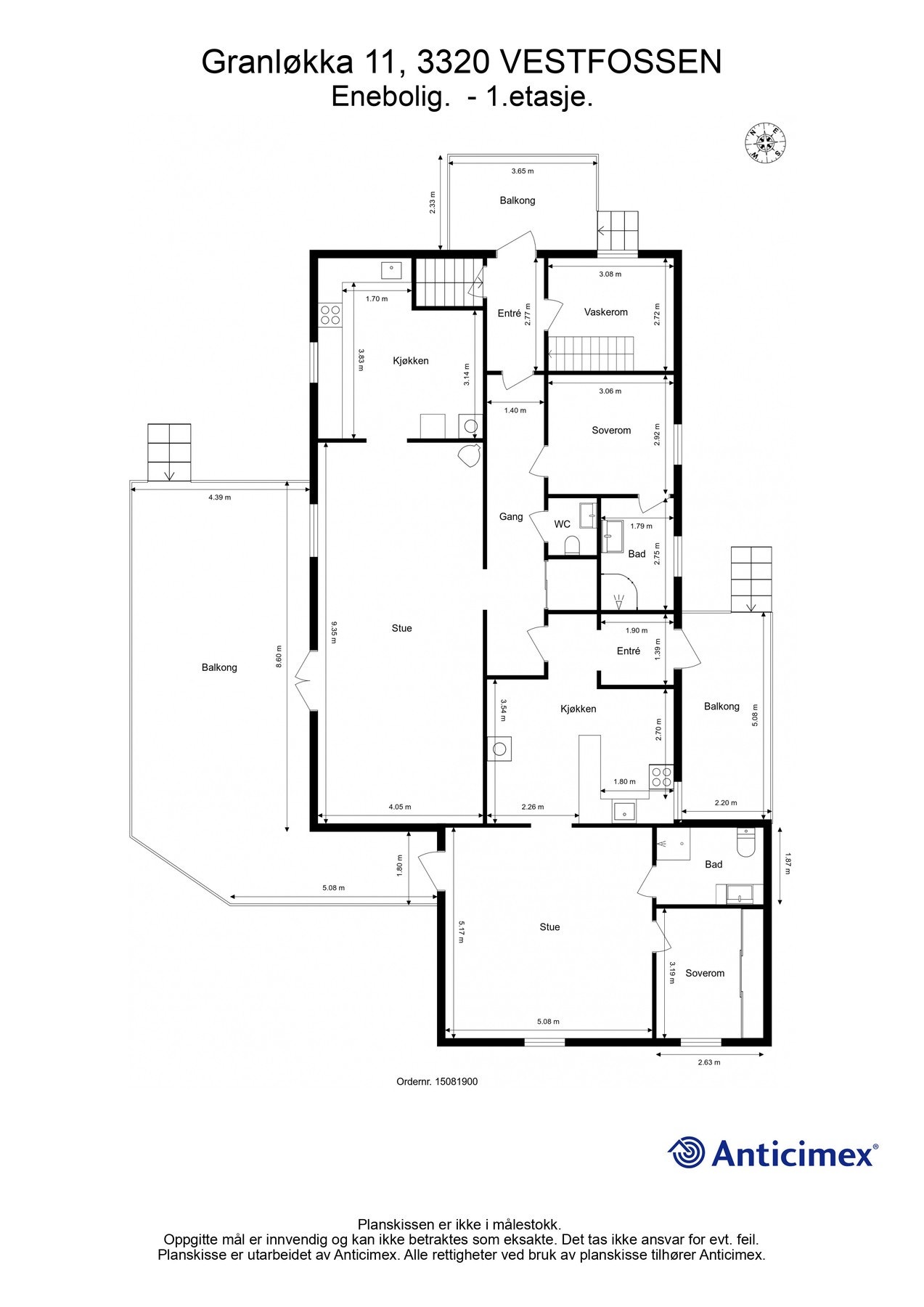 Plantegning 1. etasje Galleribilde