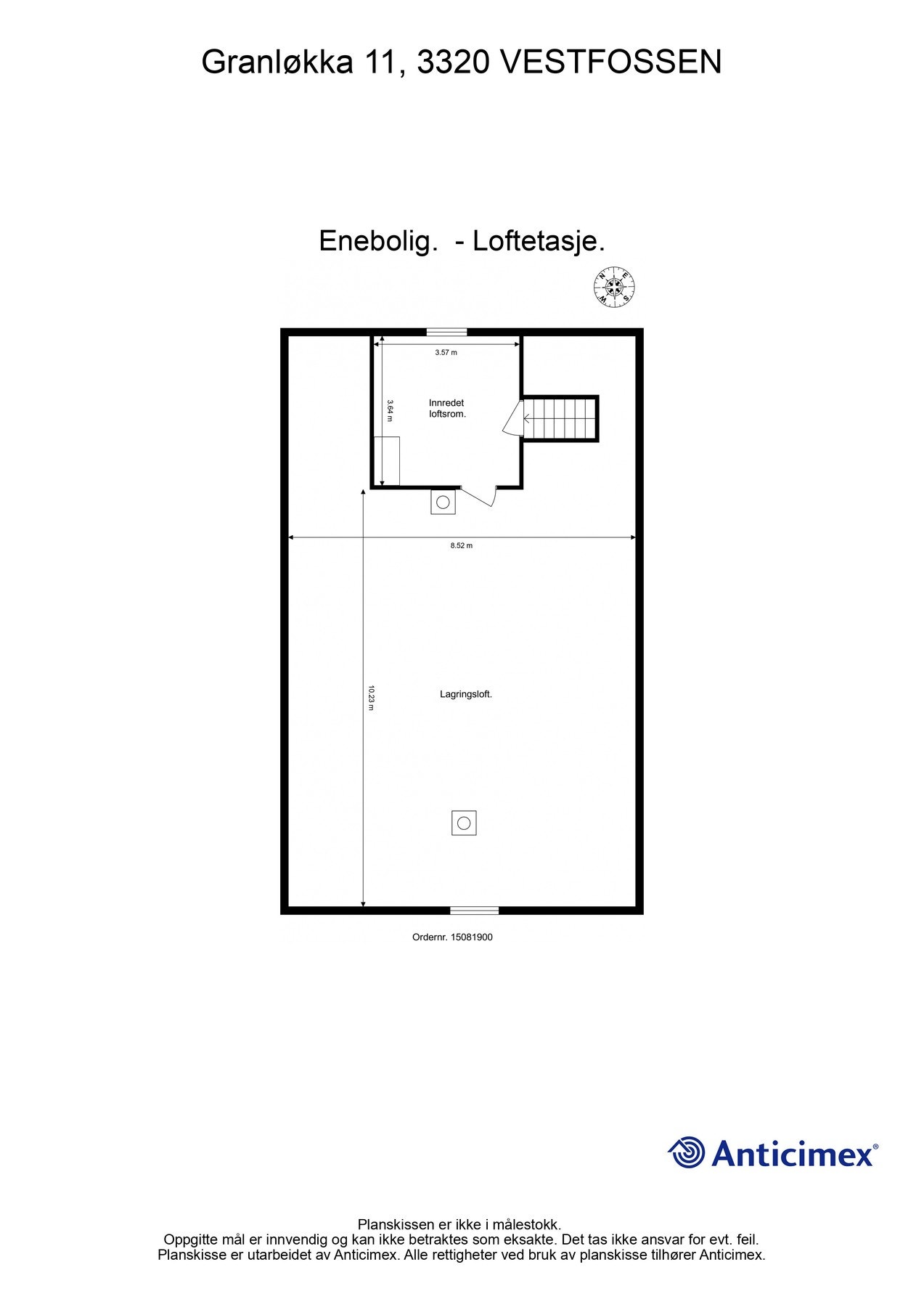 Plantegning loft Galleribilde