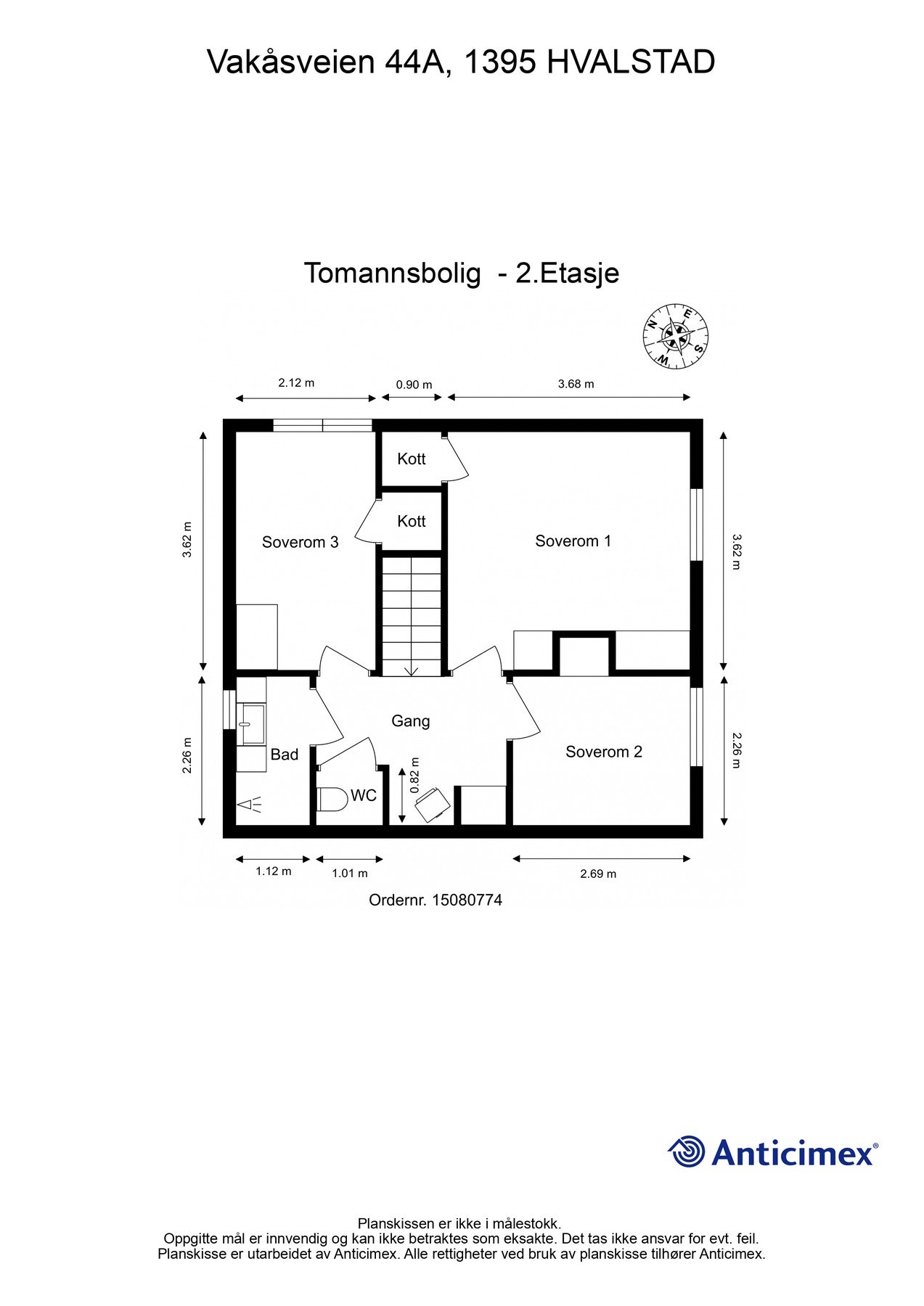 Vi begynner med plantegningen her også. Galleribilde
