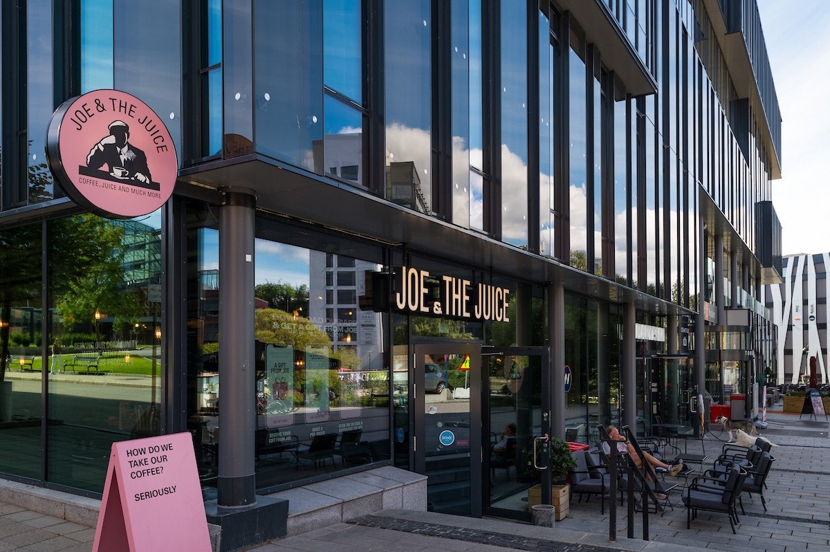 Joe & Juice er en av mange muligheter i området. Galleribilde