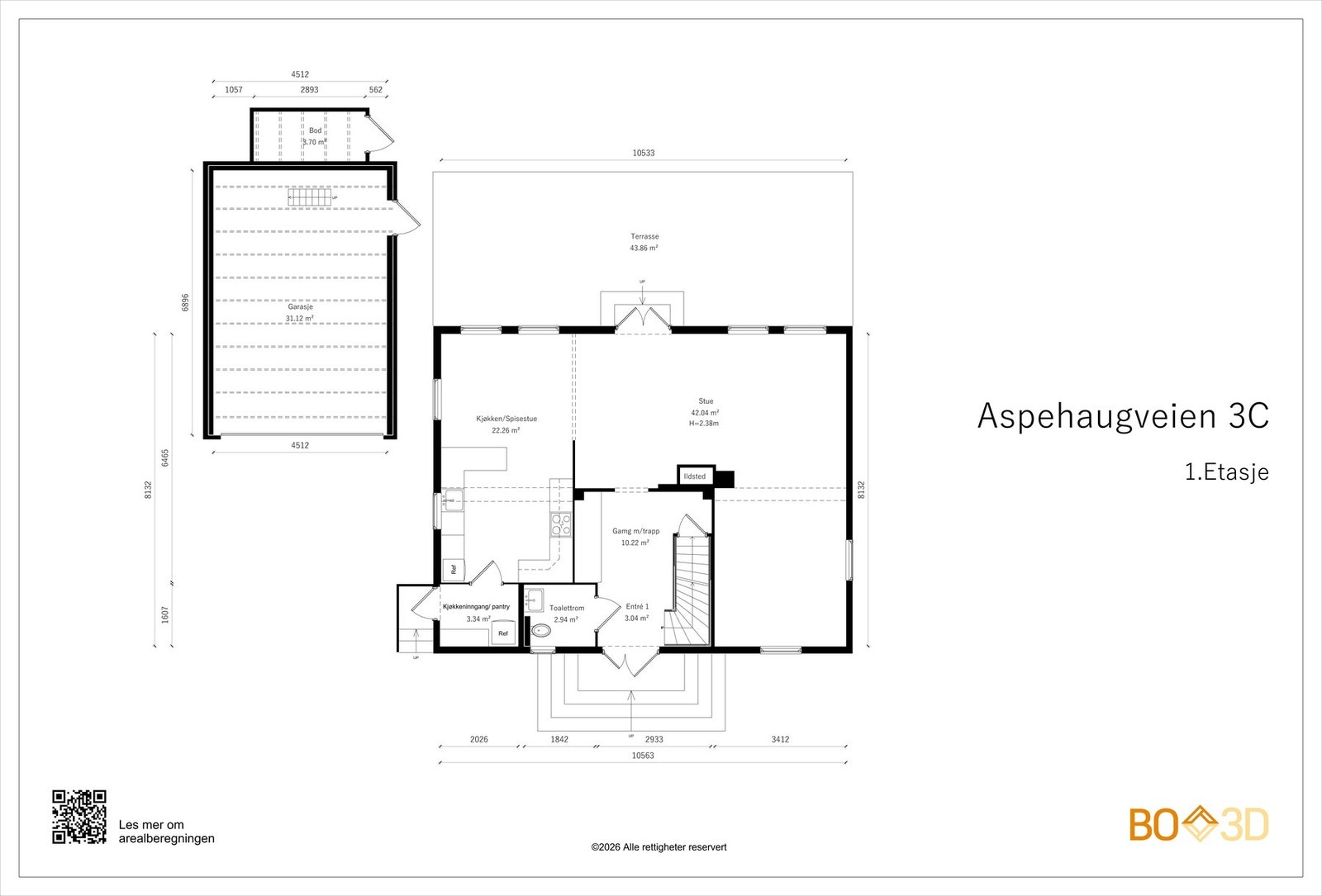 Plantegning 1. etsje Galleribilde