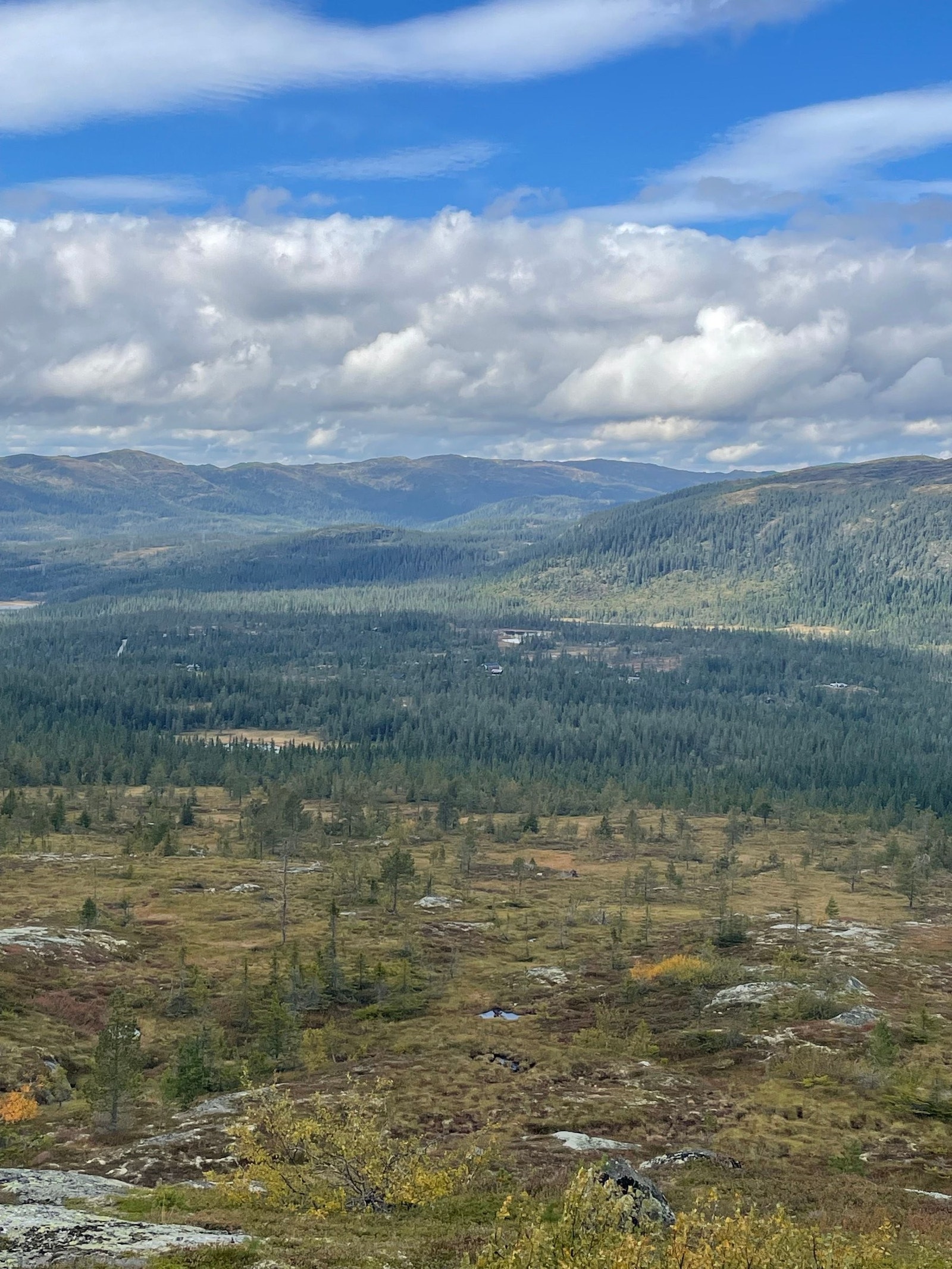 Utsikt mot hytta fra toppen av Veslefjell (3km gange). Galleribilde