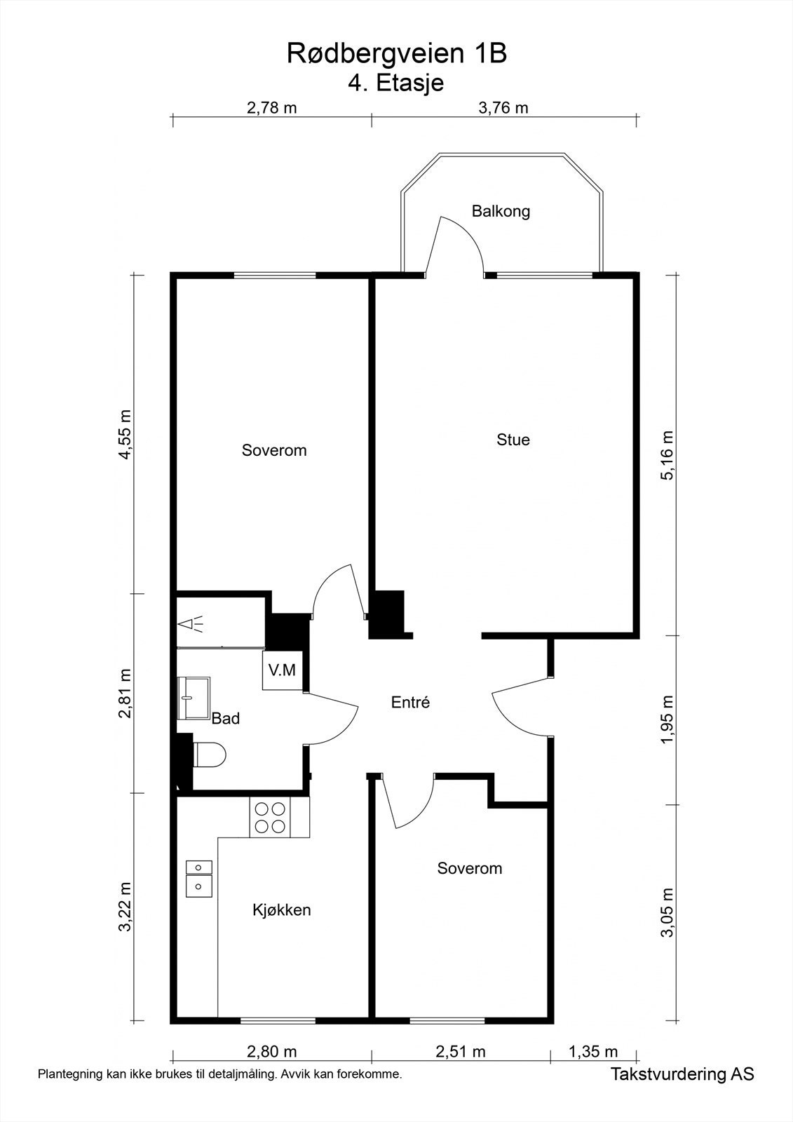 Leiligheten har en gjennomtenkt planløsning med entré, to soverom, kjøkken, bad og stue med utgang til balkong. Galleribilde