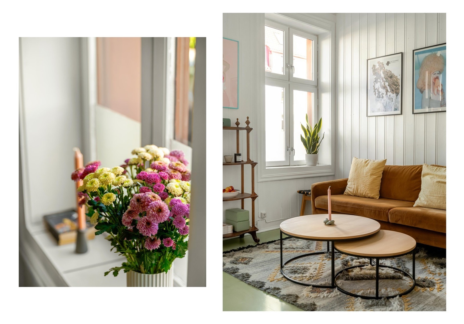 Her er det store vindusflater som slipper inn masse dagslys. Det gir leiligheten en sikkelig god atmosfære. Galleribilde