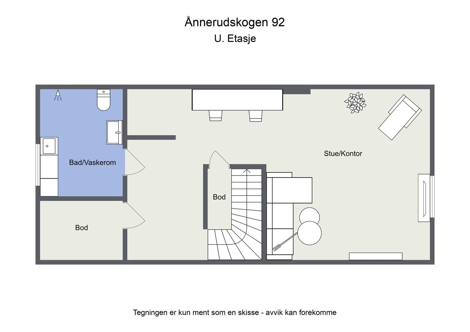 Plantegning kjelleretasje. Galleribilde