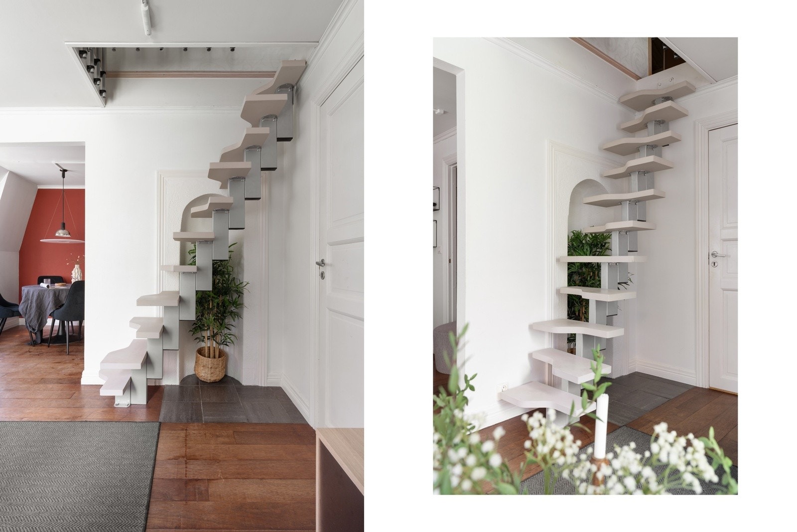 Det er trapp opp til hems/loft med gode lagringsmuligheter i to boder Galleribilde