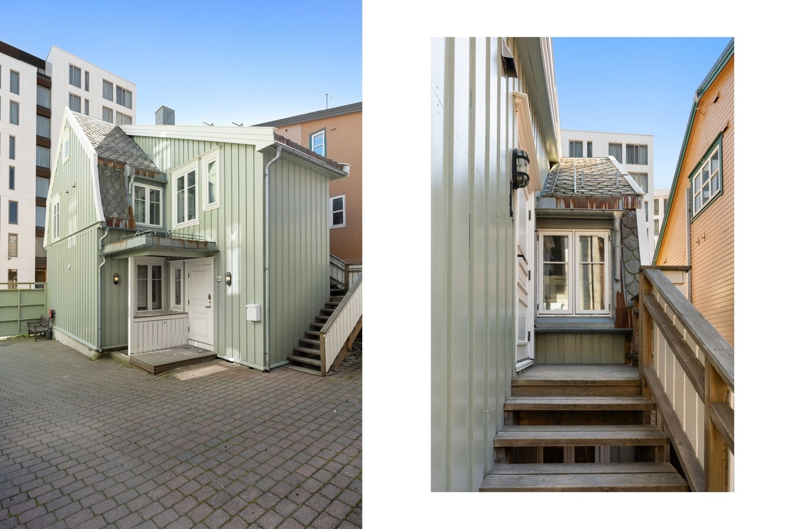 Boligen ligger i 2. etasje og har adkomst via utvendig trapp som ikke deles med andre. Galleribilde