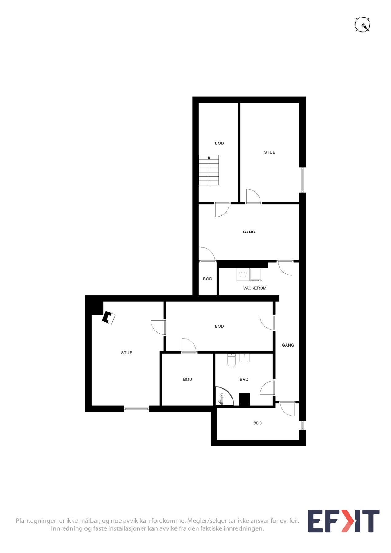 Plantegning som viser kjelleretasjen. Galleribilde