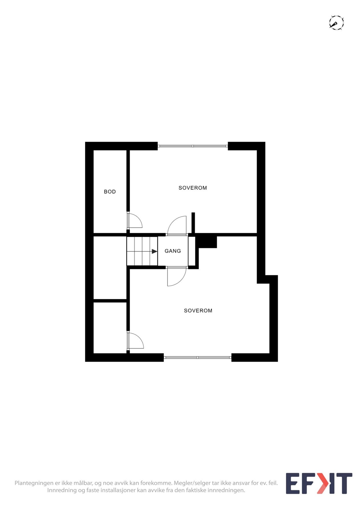 Plantegning som viser loftsetasjen. Galleribilde