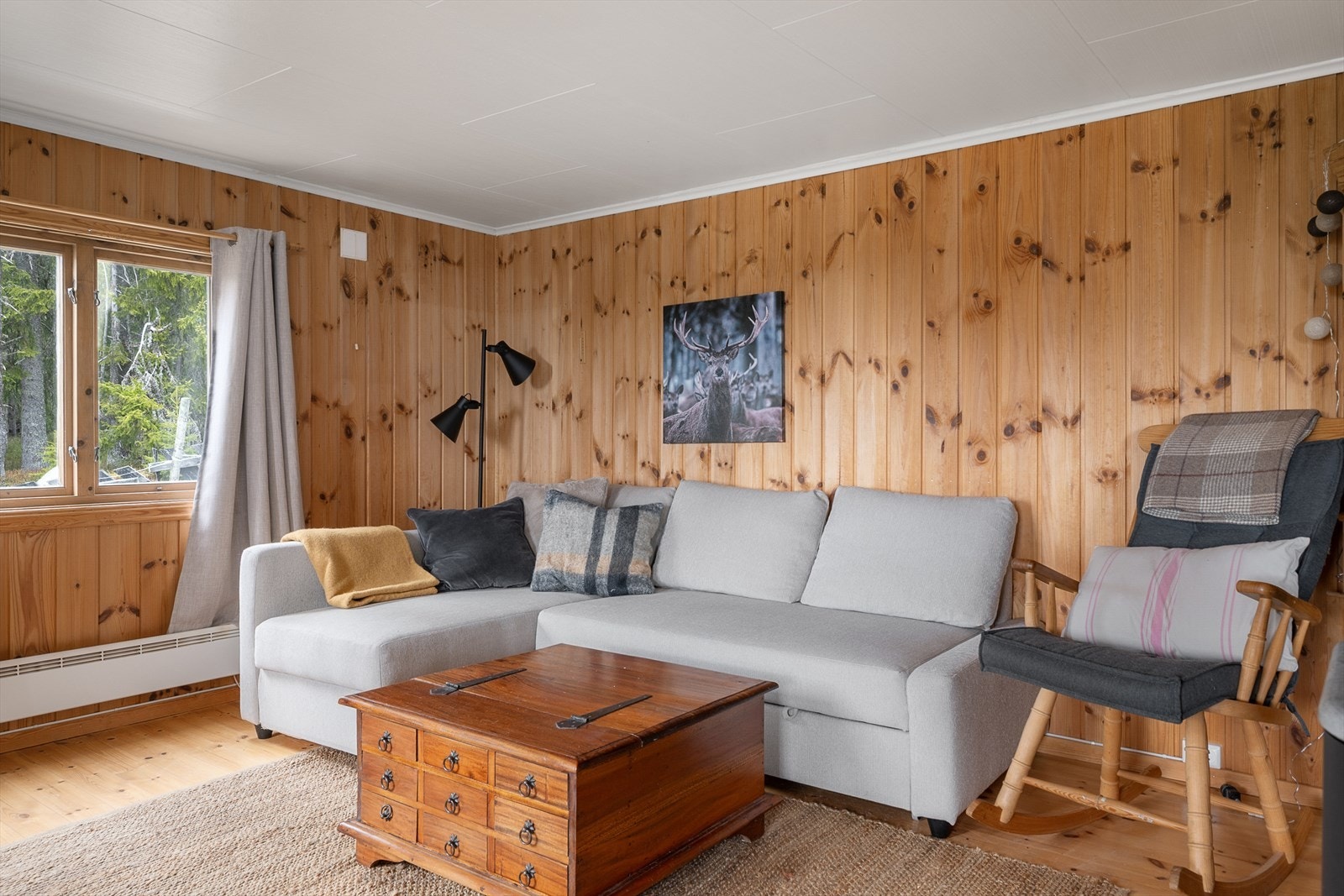 Vinduene slipper godt dagslys inn i stua. Galleribilde