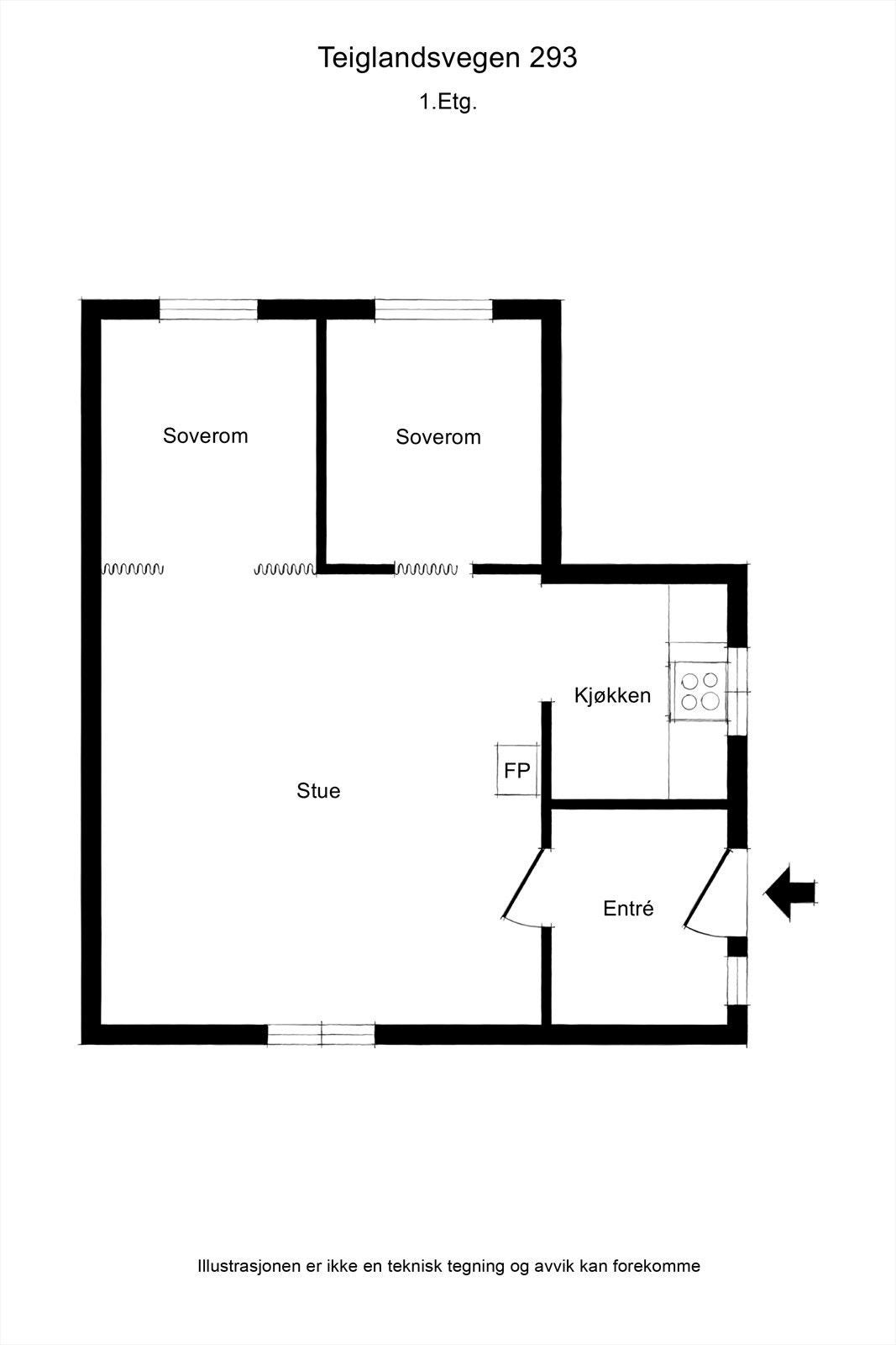 Skisse 1. etasje Galleribilde