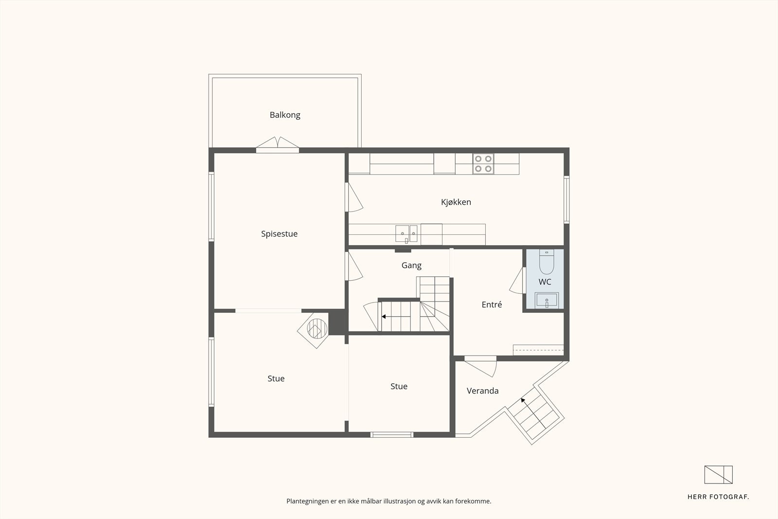 - Plantegning hoved-etg. - Galleribilde