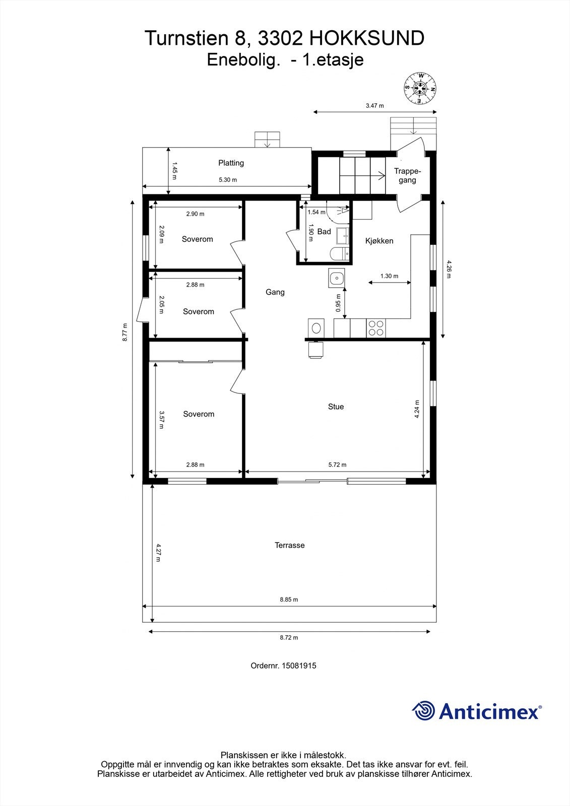 Plantegning 1. etasje Galleribilde