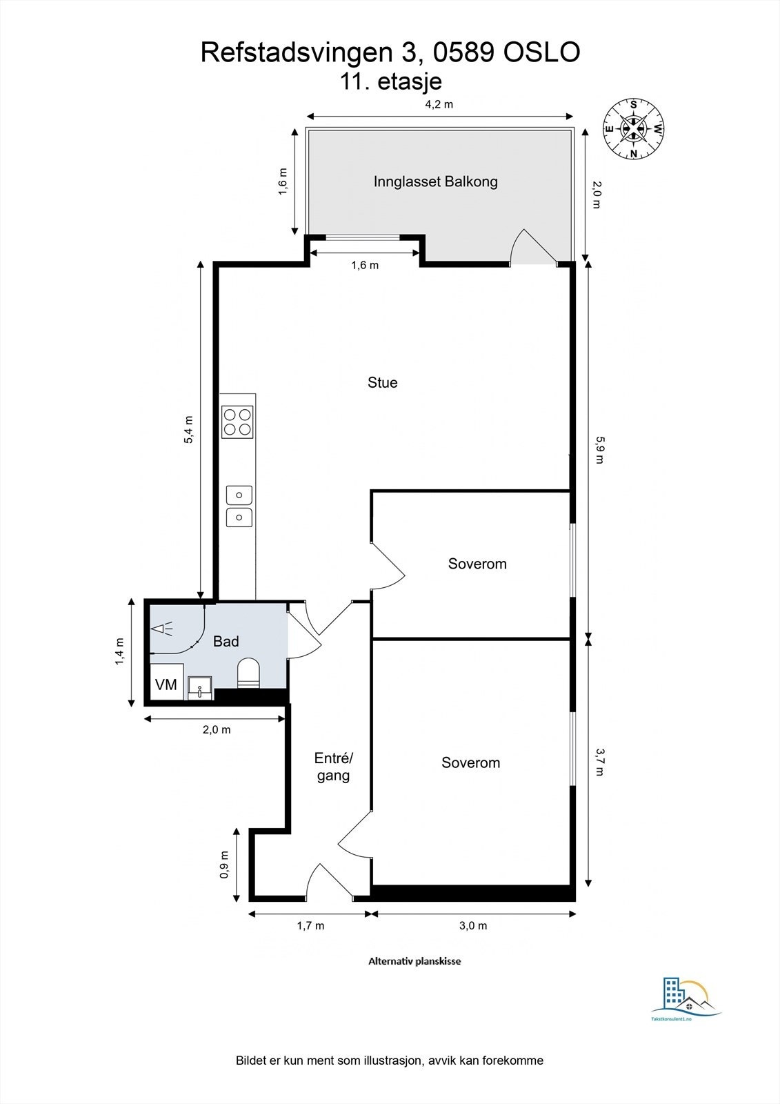 Refstadsvingen 3 - Alternativ plantegning Galleribilde