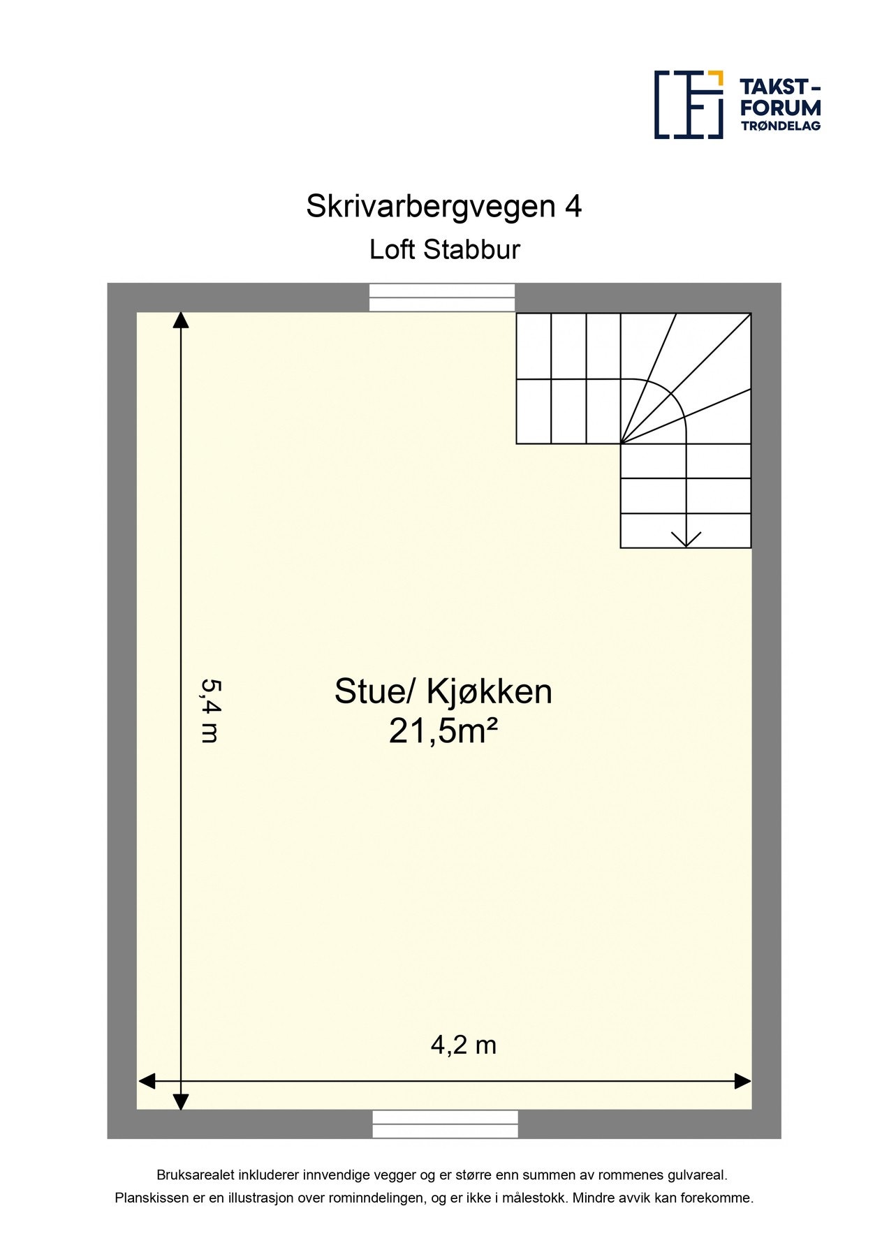 Planskisse loft stabbur Galleribilde