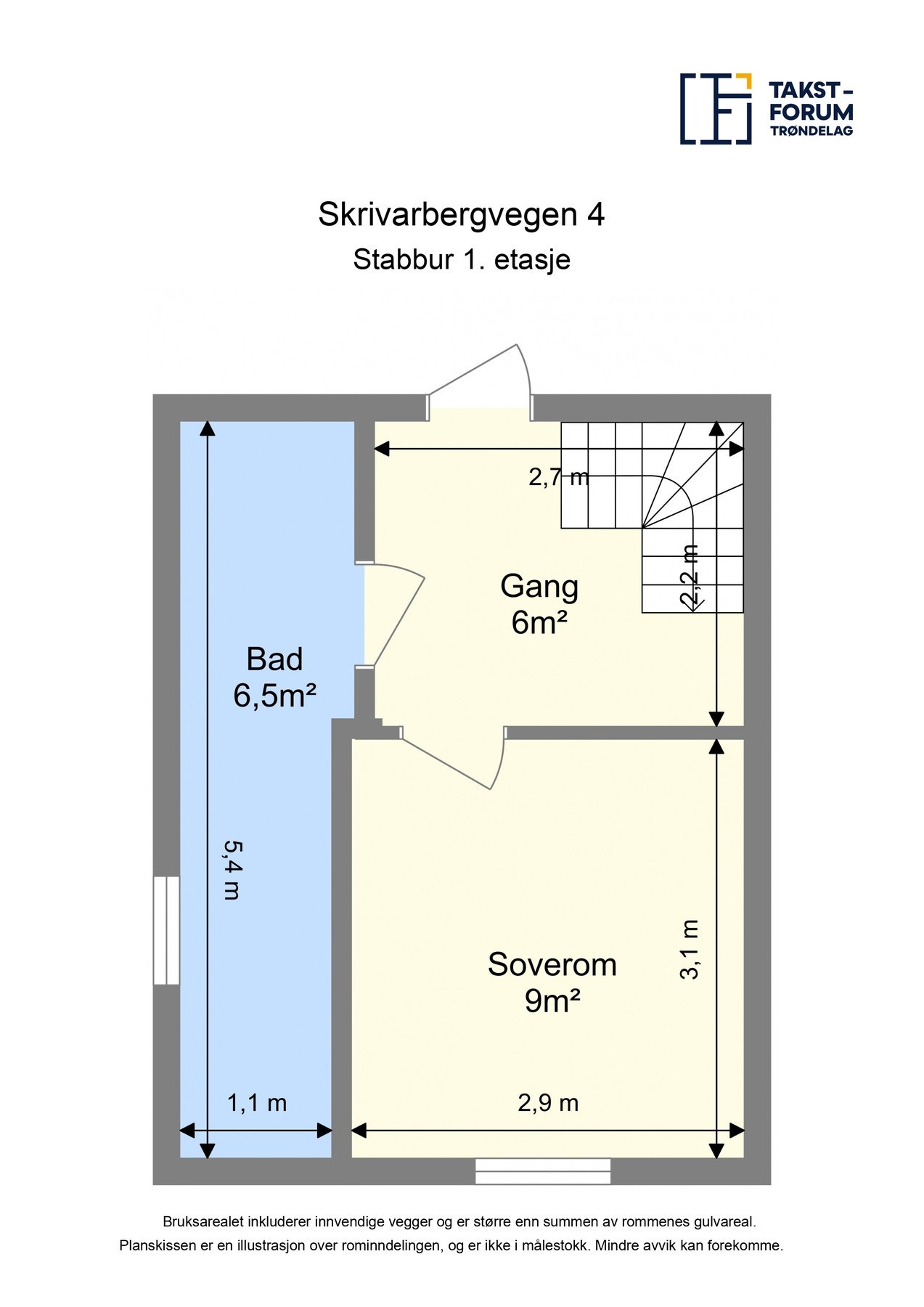 Planskisse 1. etg. stabbur Galleribilde