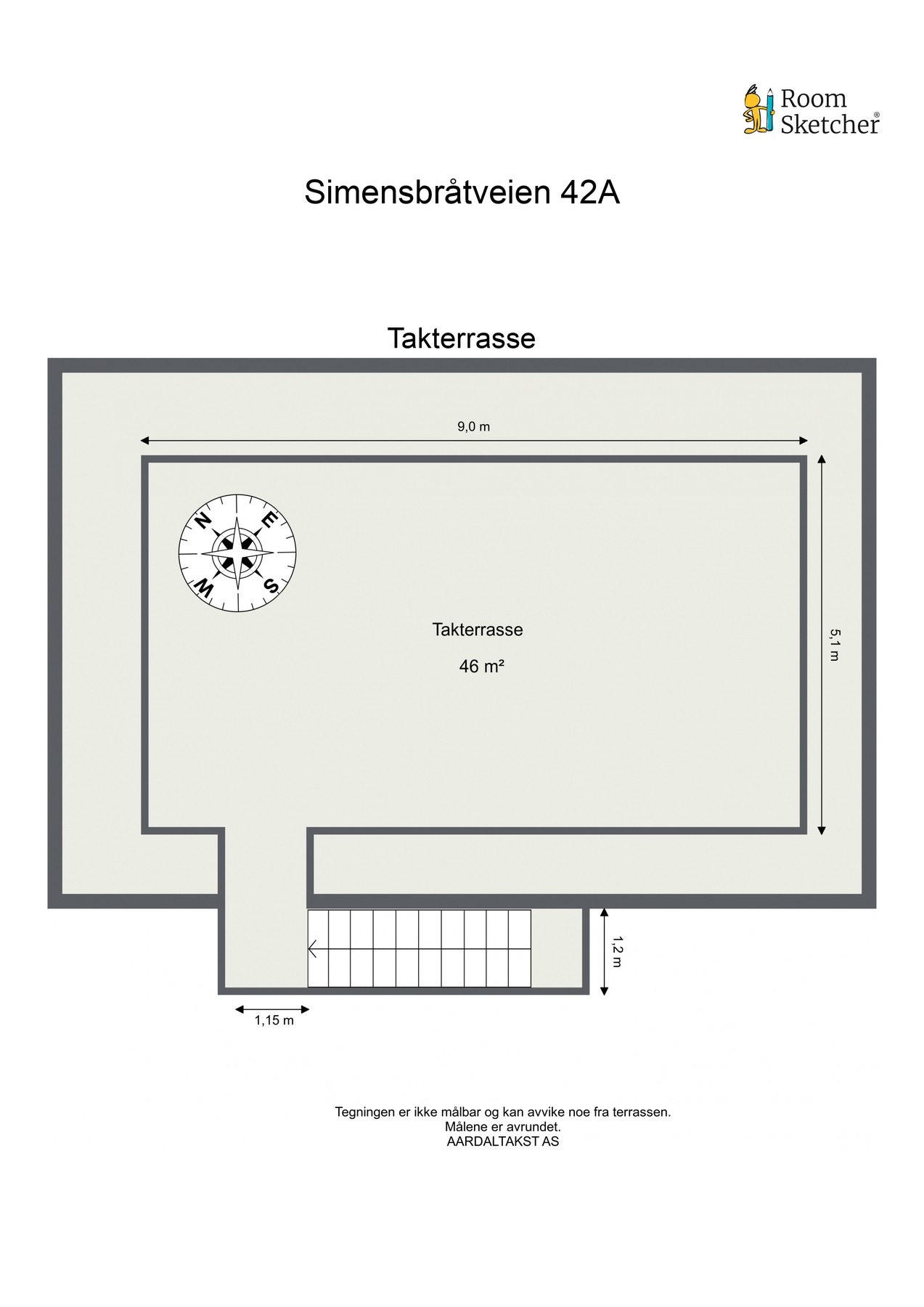 Planskisse takterrasse. Galleribilde