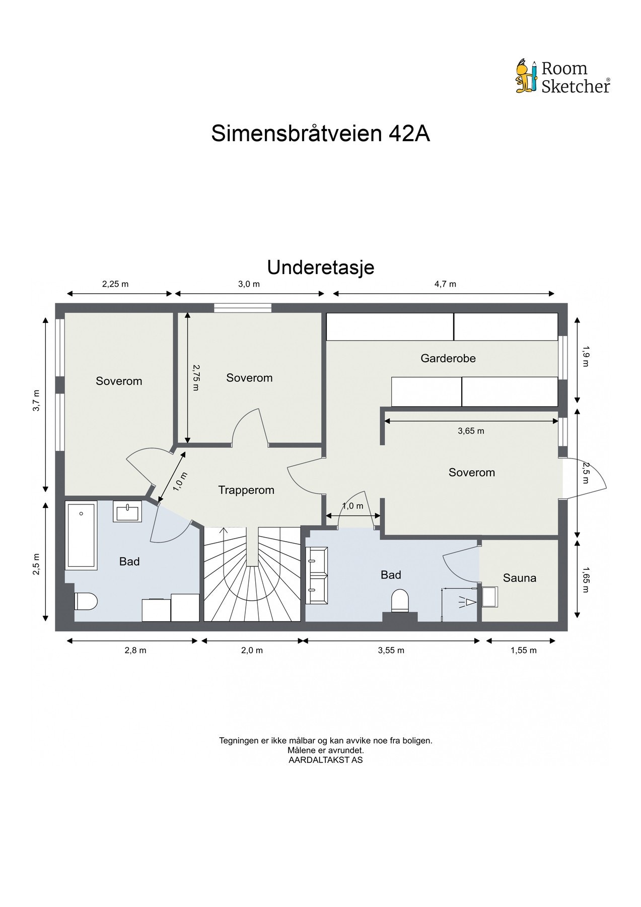 Planskisse underetasje. Galleribilde