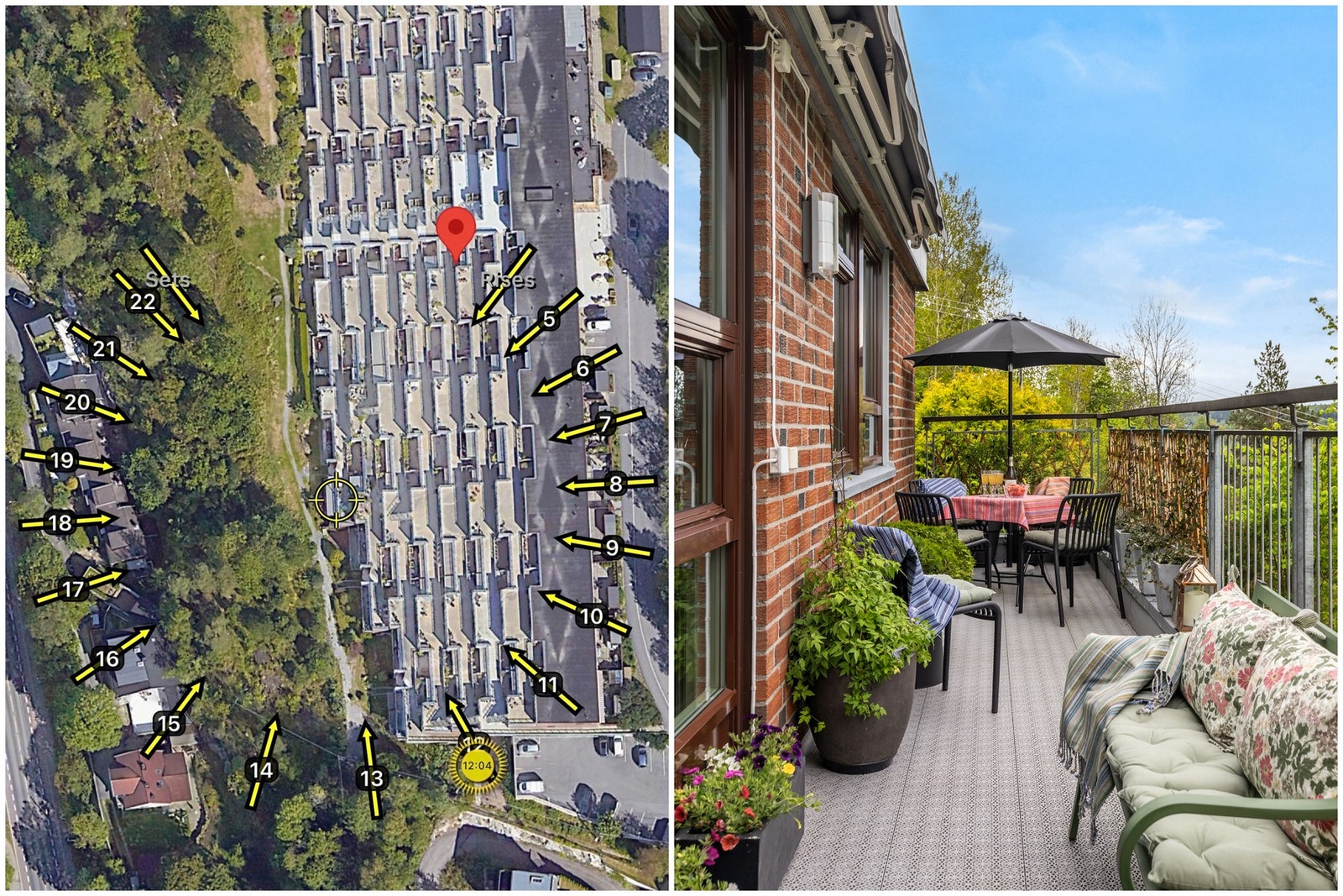 Den vestvendte beliggenheten sørger for meget gode solforhold på balkongen. Galleribilde
