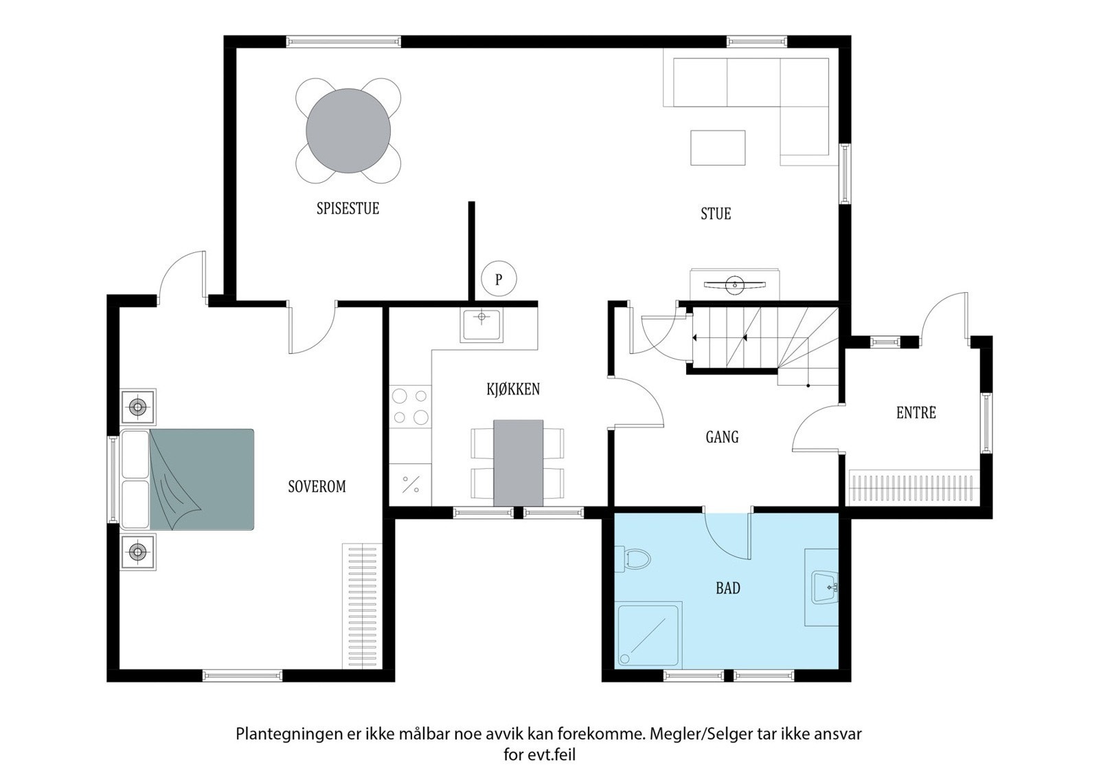 Plantegning 1 etg Galleribilde