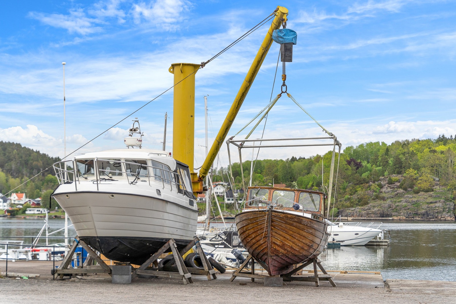 Områdebilde fra området ved Kråkere båtforening hvor det er mulighet for båtplass Galleribilde