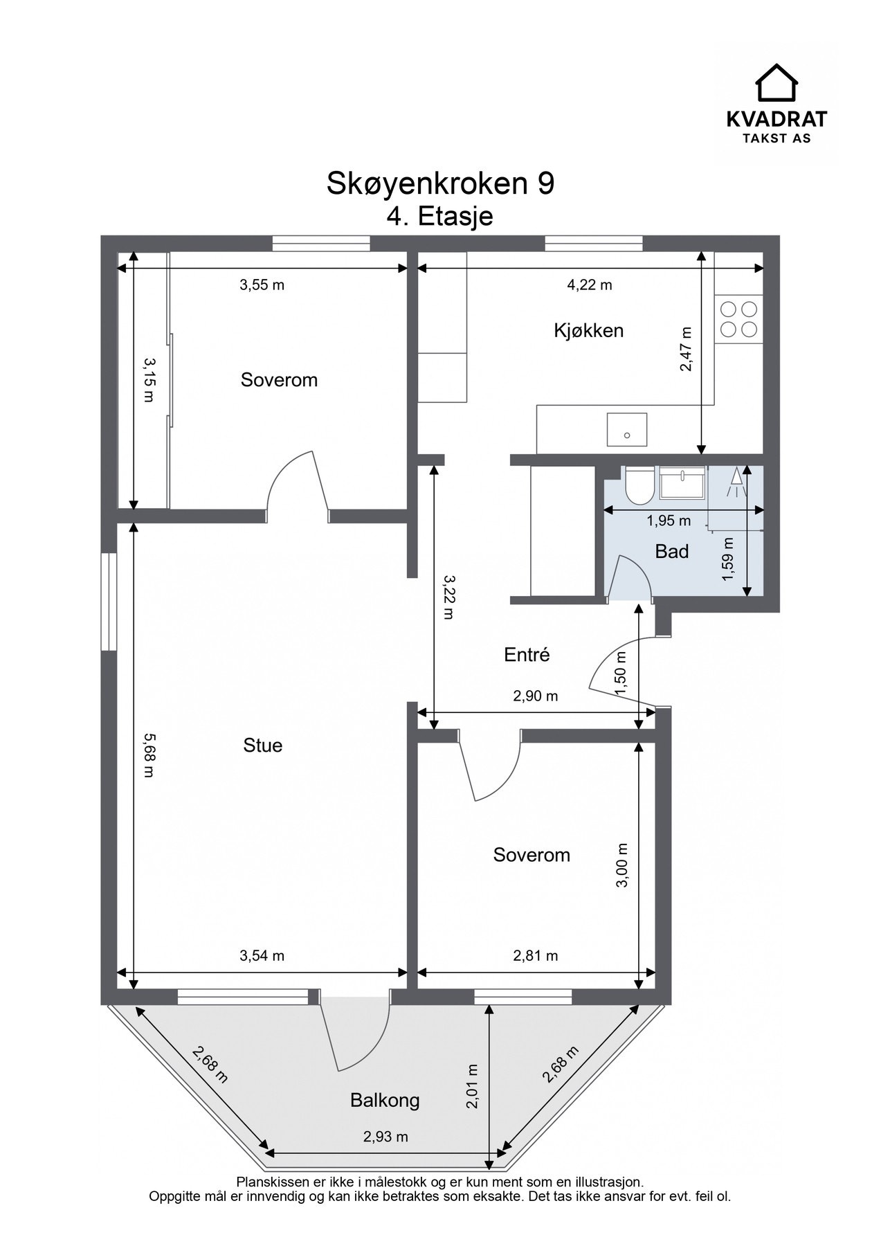 Boligen disponerer en kjellerbod på ca. 6,6 m², samt en loftsbod (skråtak) på ca. 9,5 m² i gulvoverflate. Galleribilde