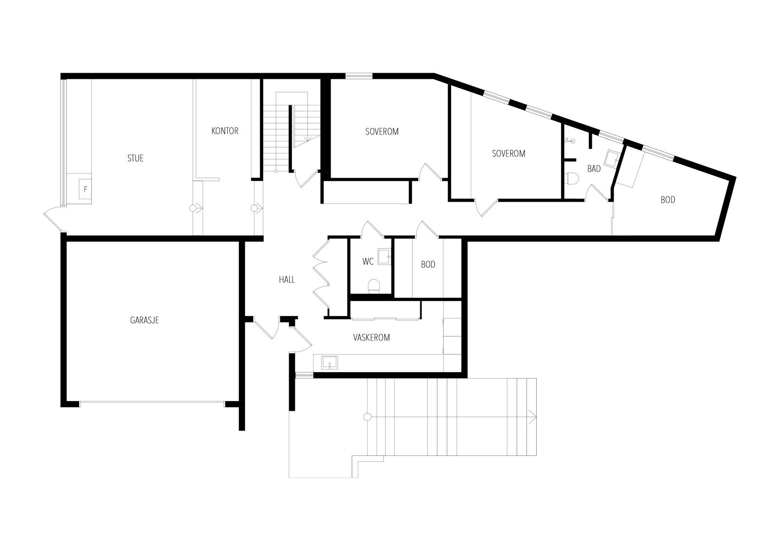 Plantegning første etasje. Galleribilde